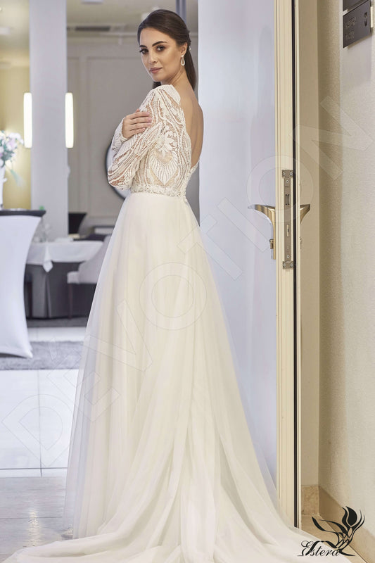 Samar A-line Jewel Ivory Wedding dress