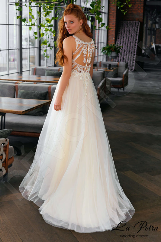 Enna A-line V-neck Milk Nude Wedding dress