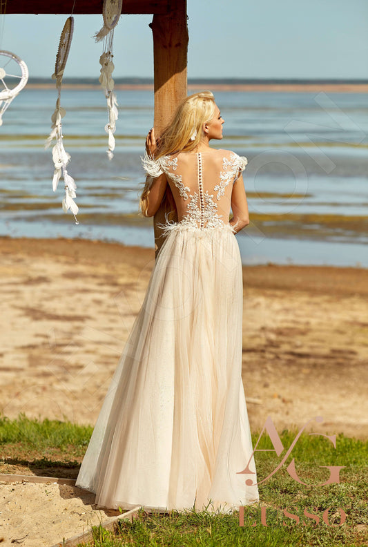 Camille A-line Illusion Milk Nude Wedding dress