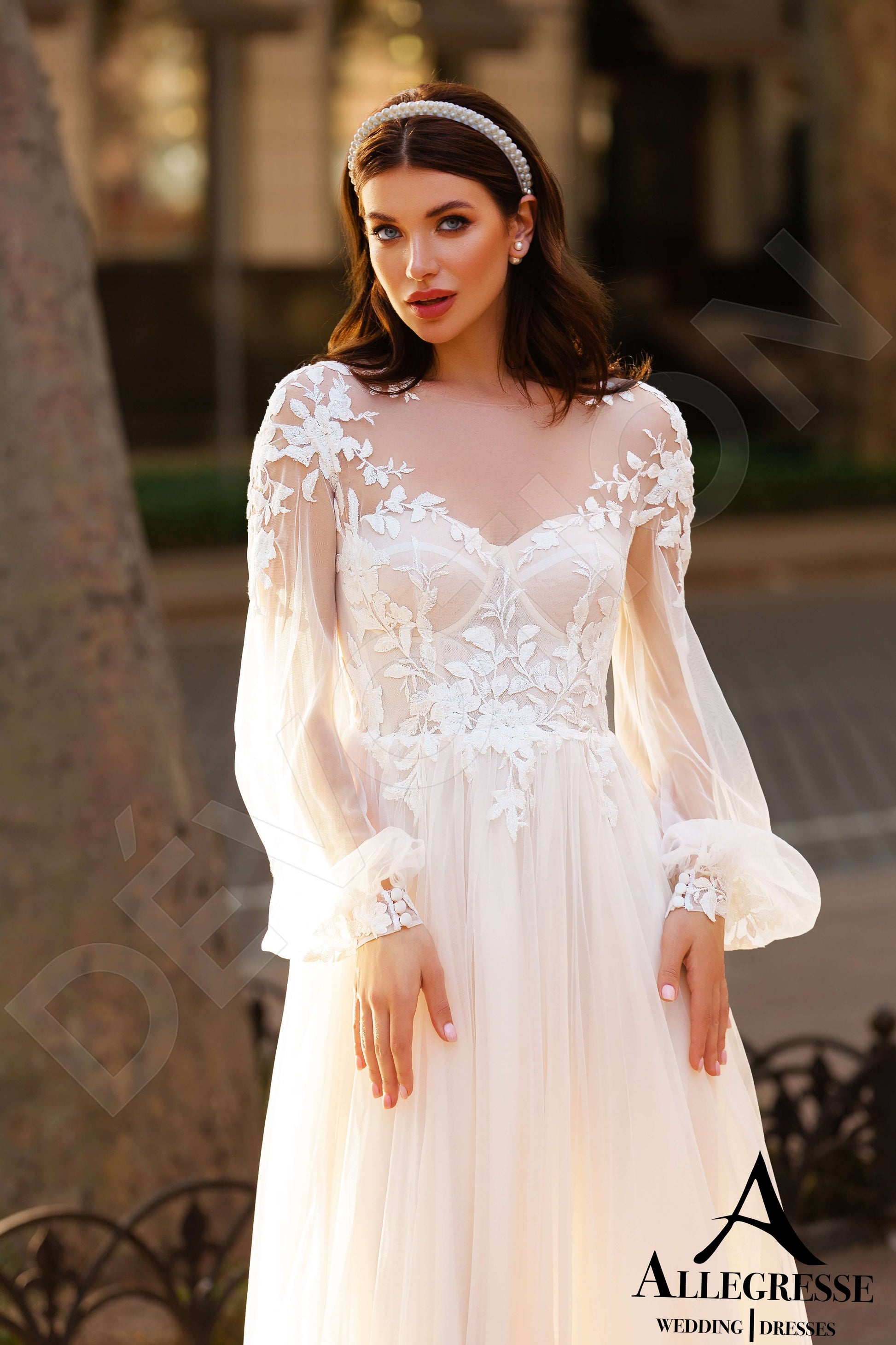 Solina A-line Illusion Milk Nude Wedding dress