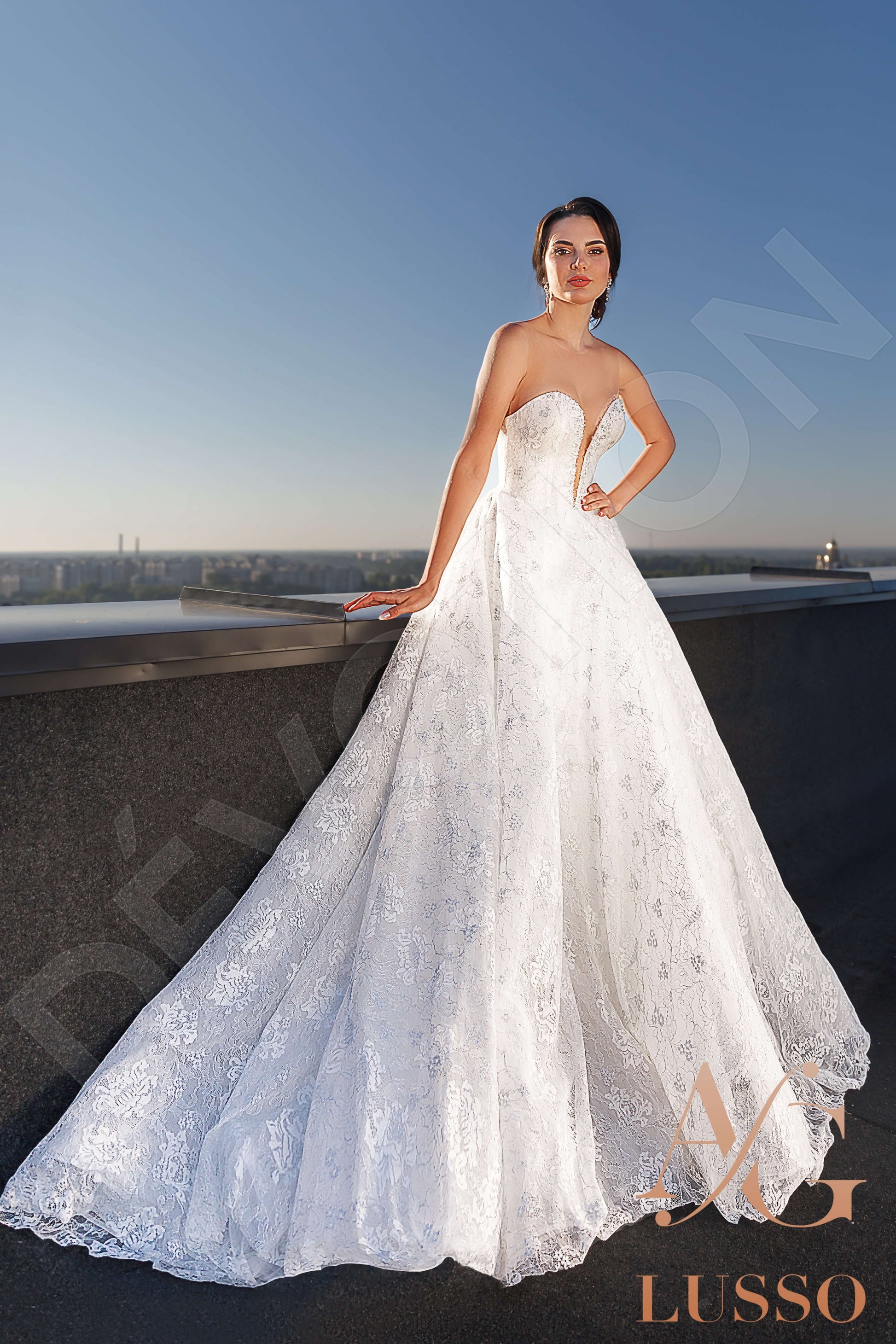 Kiley A-line Illusion Ivory Wedding dress