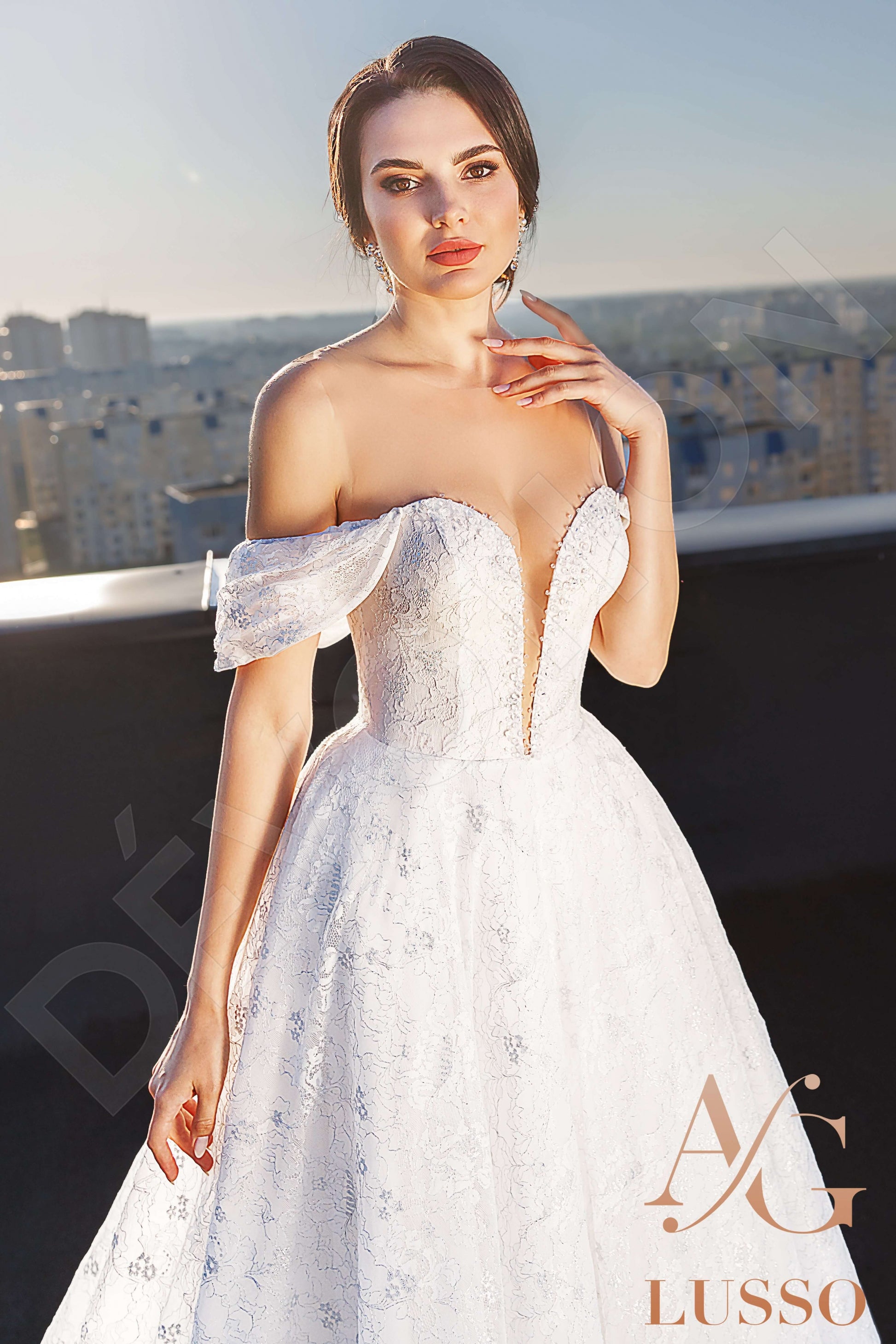 Kiley A-line Illusion Ivory Wedding dress