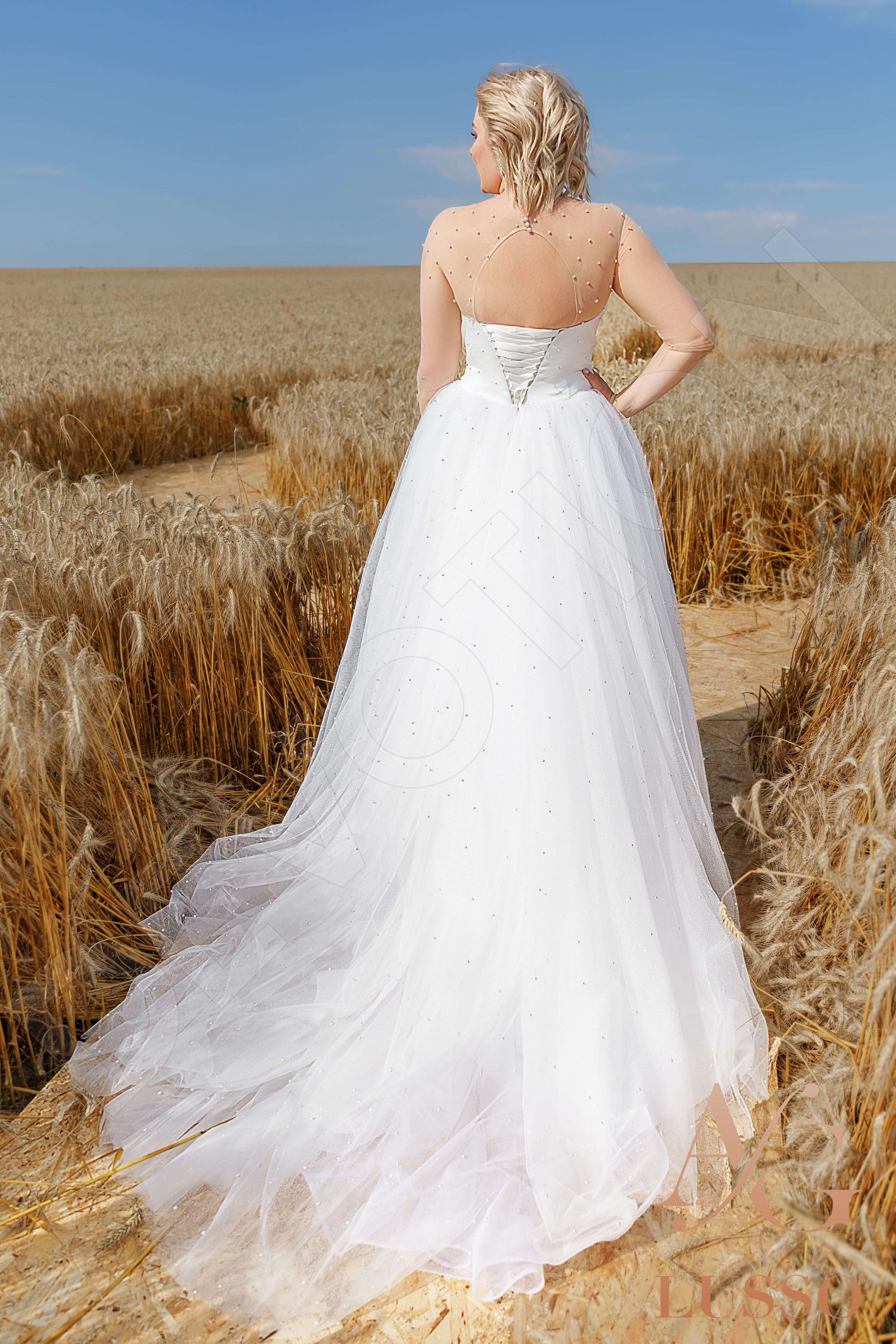 Vida A-line Jewel Ivory Wedding dress