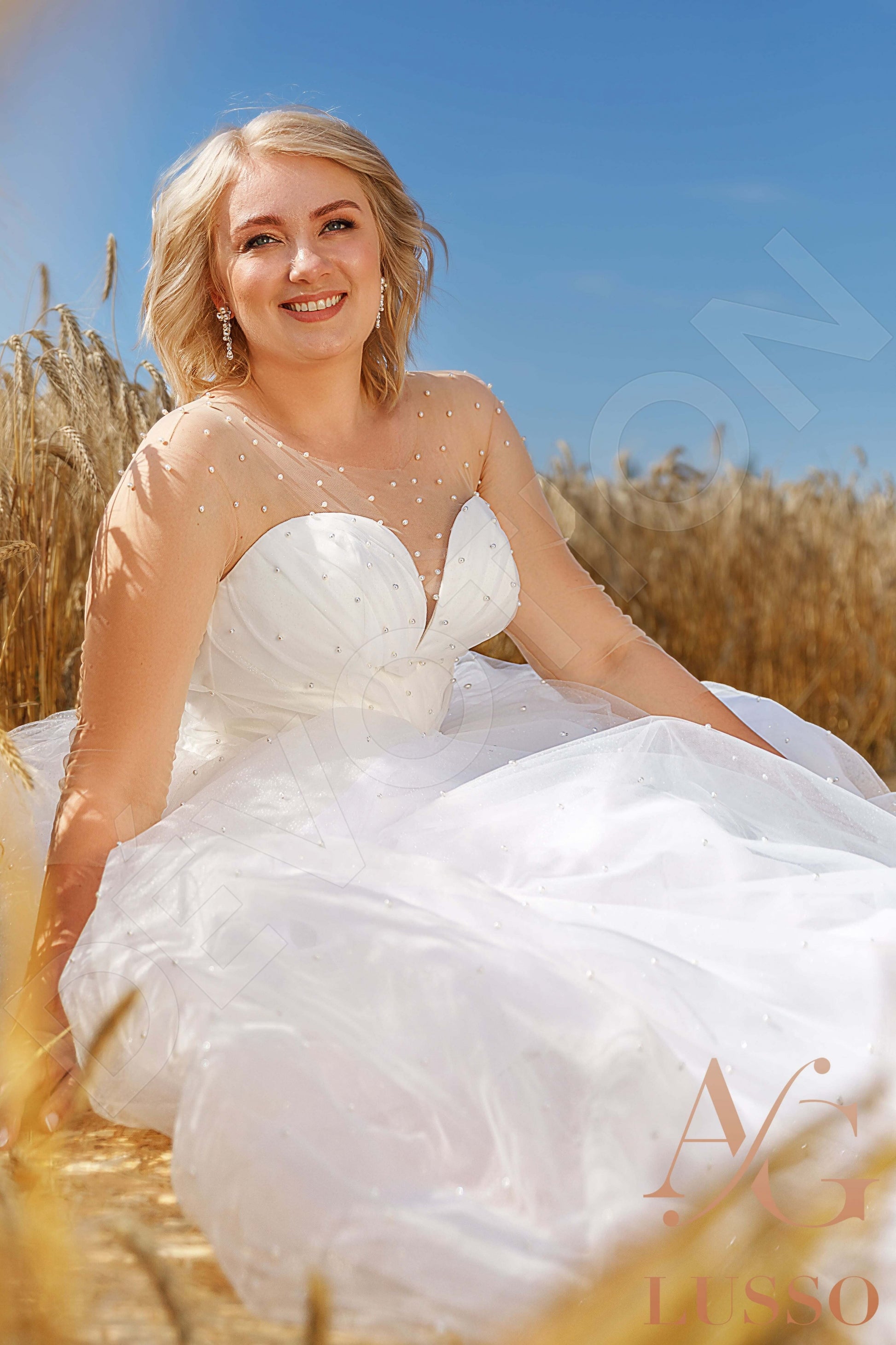 Vida A-line Jewel Ivory Wedding dress