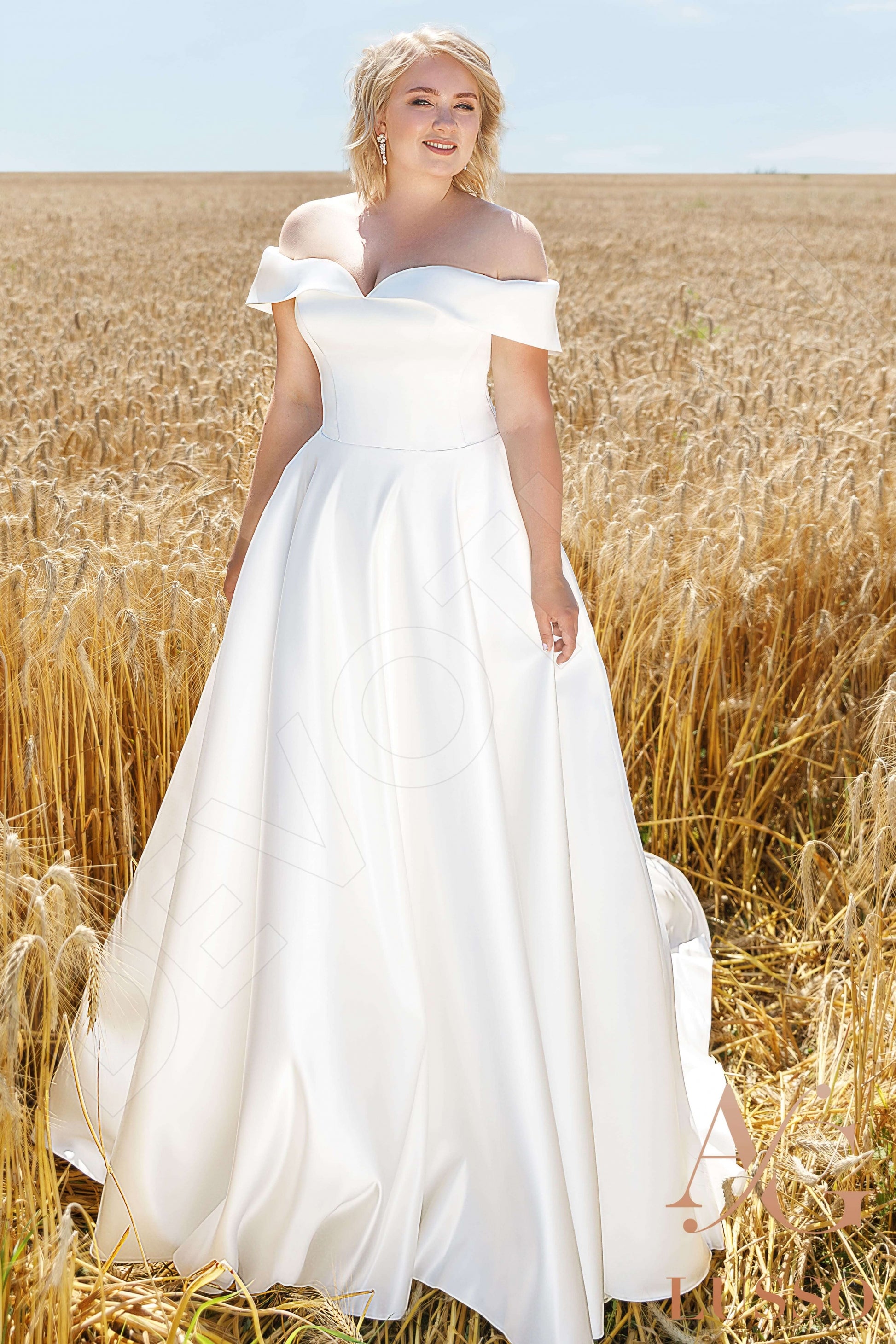 Dakotah A-line Off-shoulder/Drop shoulders Ivory Wedding dress