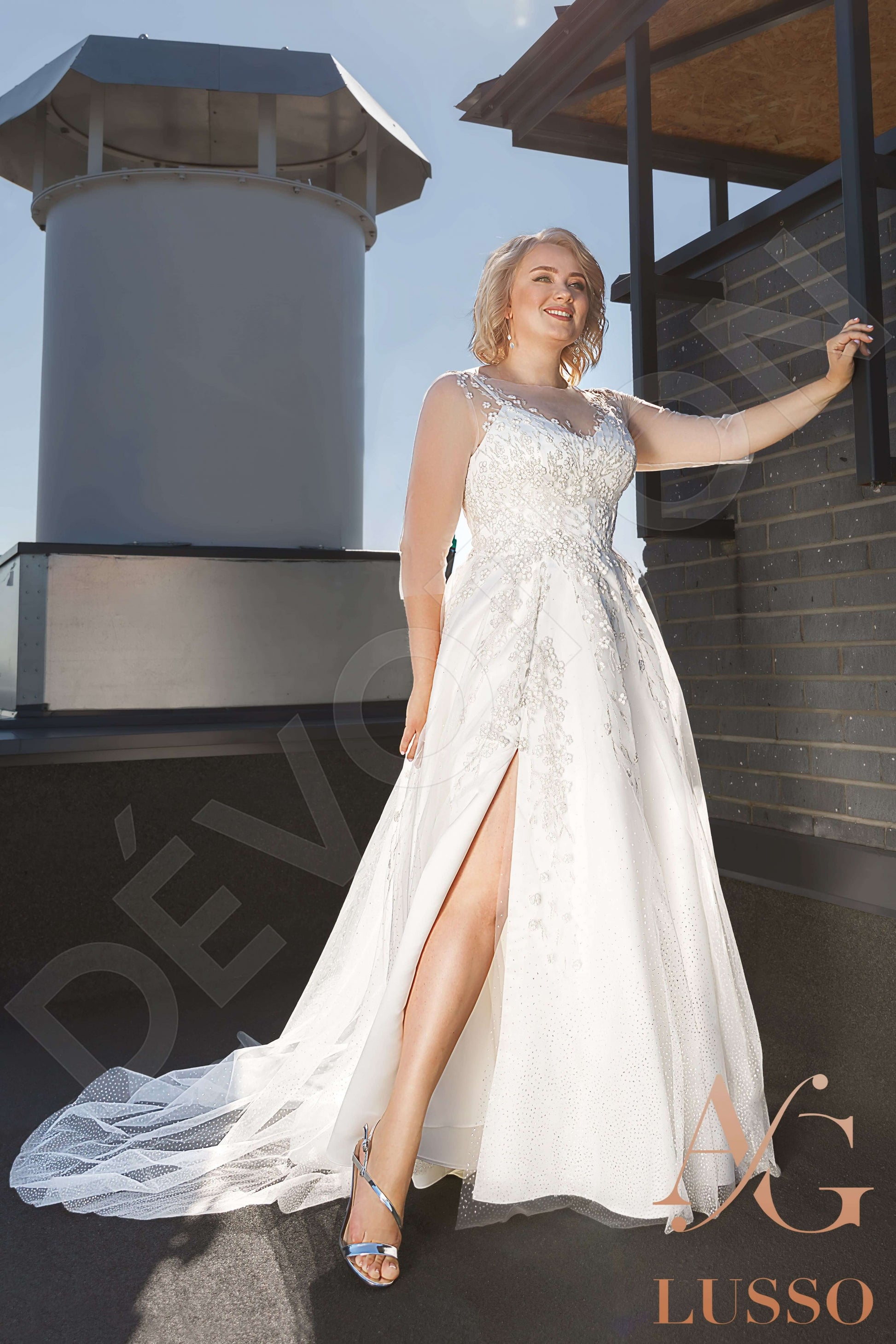 Manya A-line Jewel Ivory Wedding dress