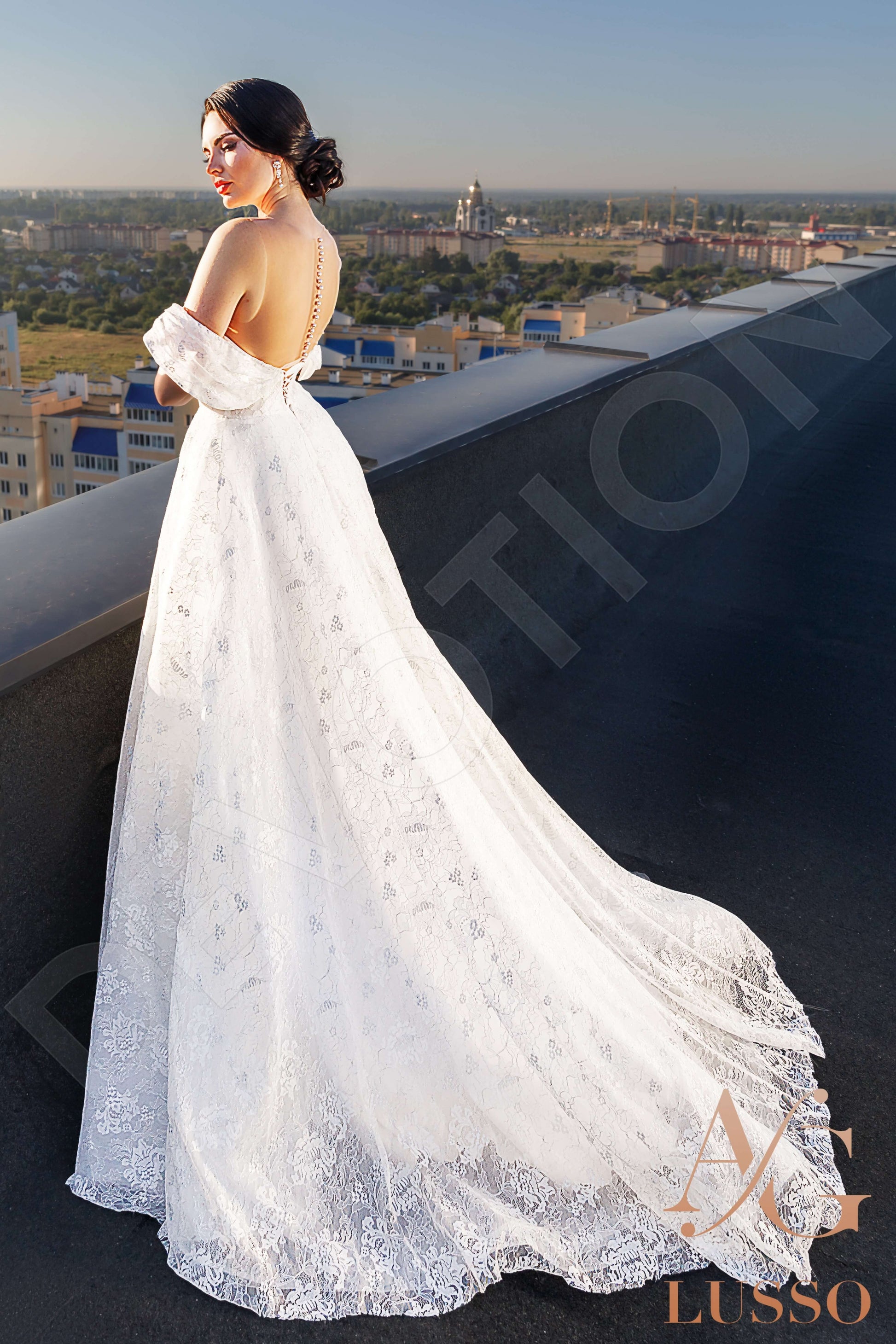 Kiley A-line Illusion Ivory Wedding dress