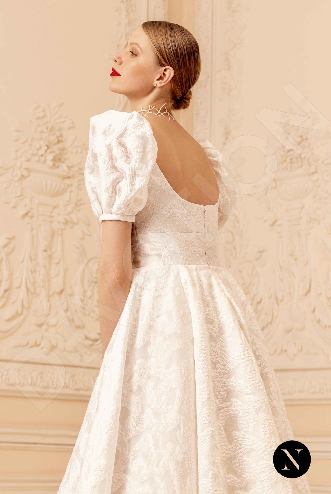 Catherine A Line Square Ivory Wedding Dress Ivory