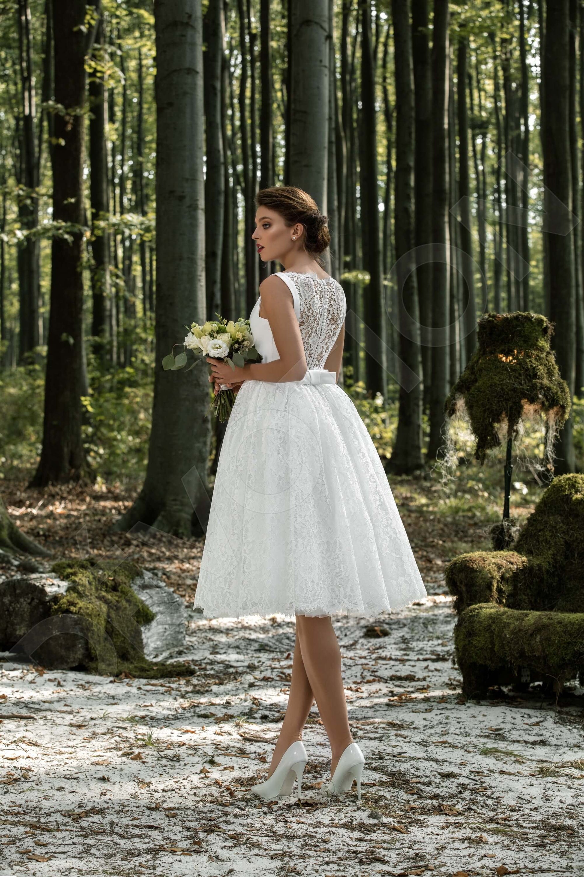 Jerusha A-line Boat/Bateau Milk Wedding dress