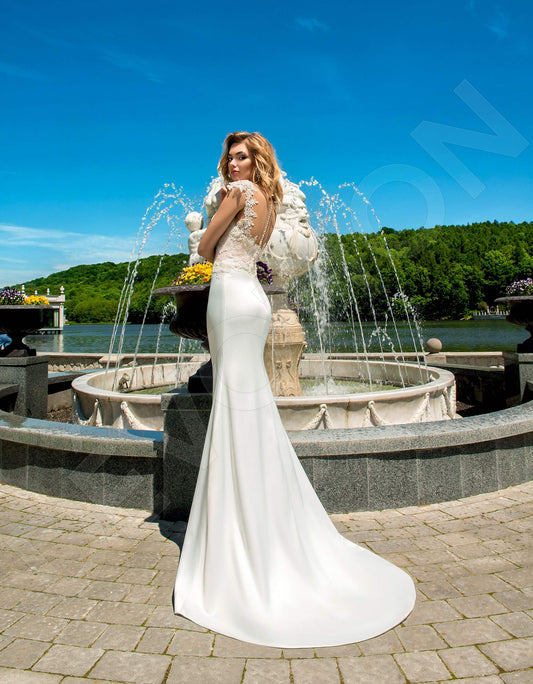 Sinara Trumpet/Mermaid Illusion Milk Cappuccino Wedding dress