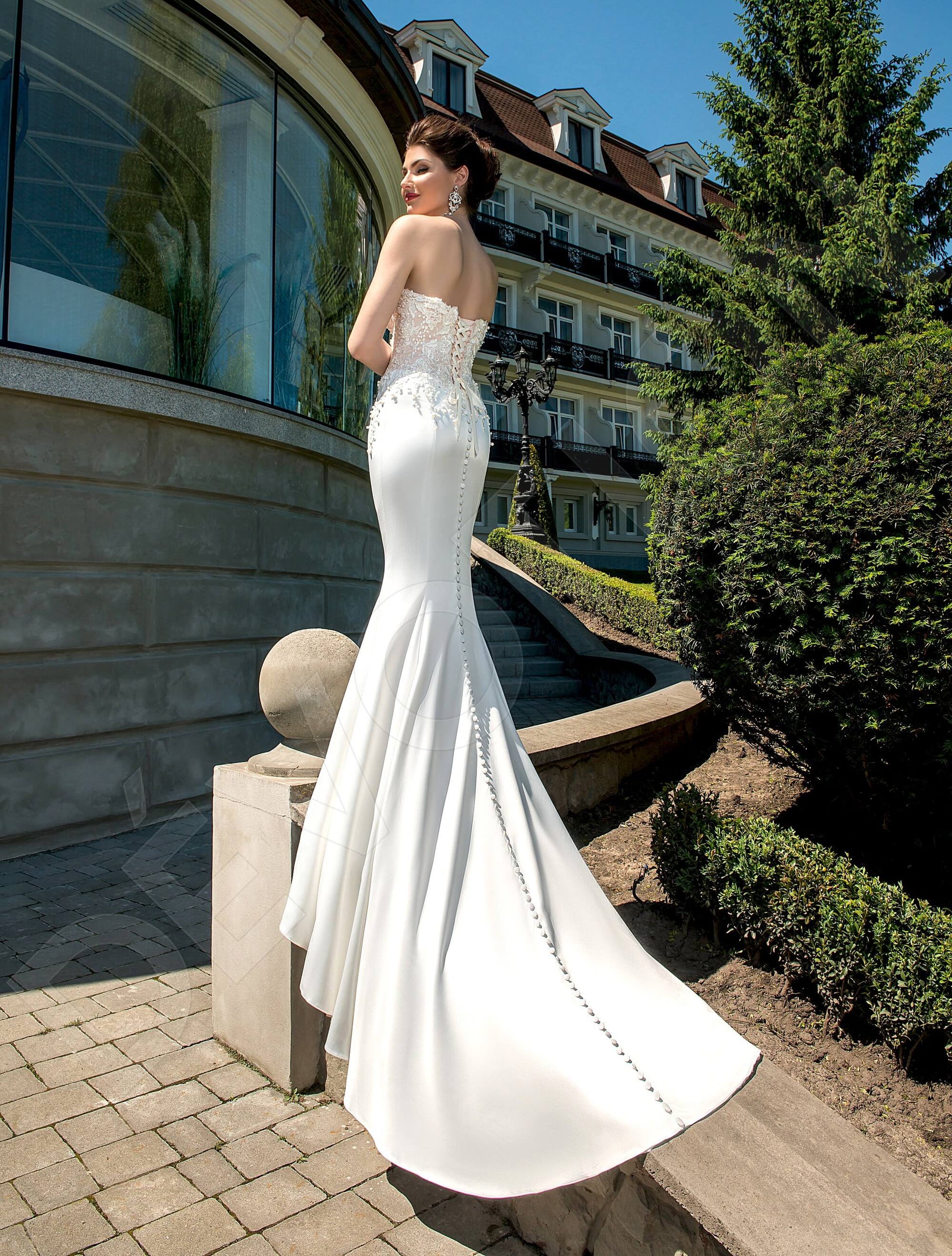 Luizella Trumpet/Mermaid Sweetheart Milk Cappuccino Wedding dress