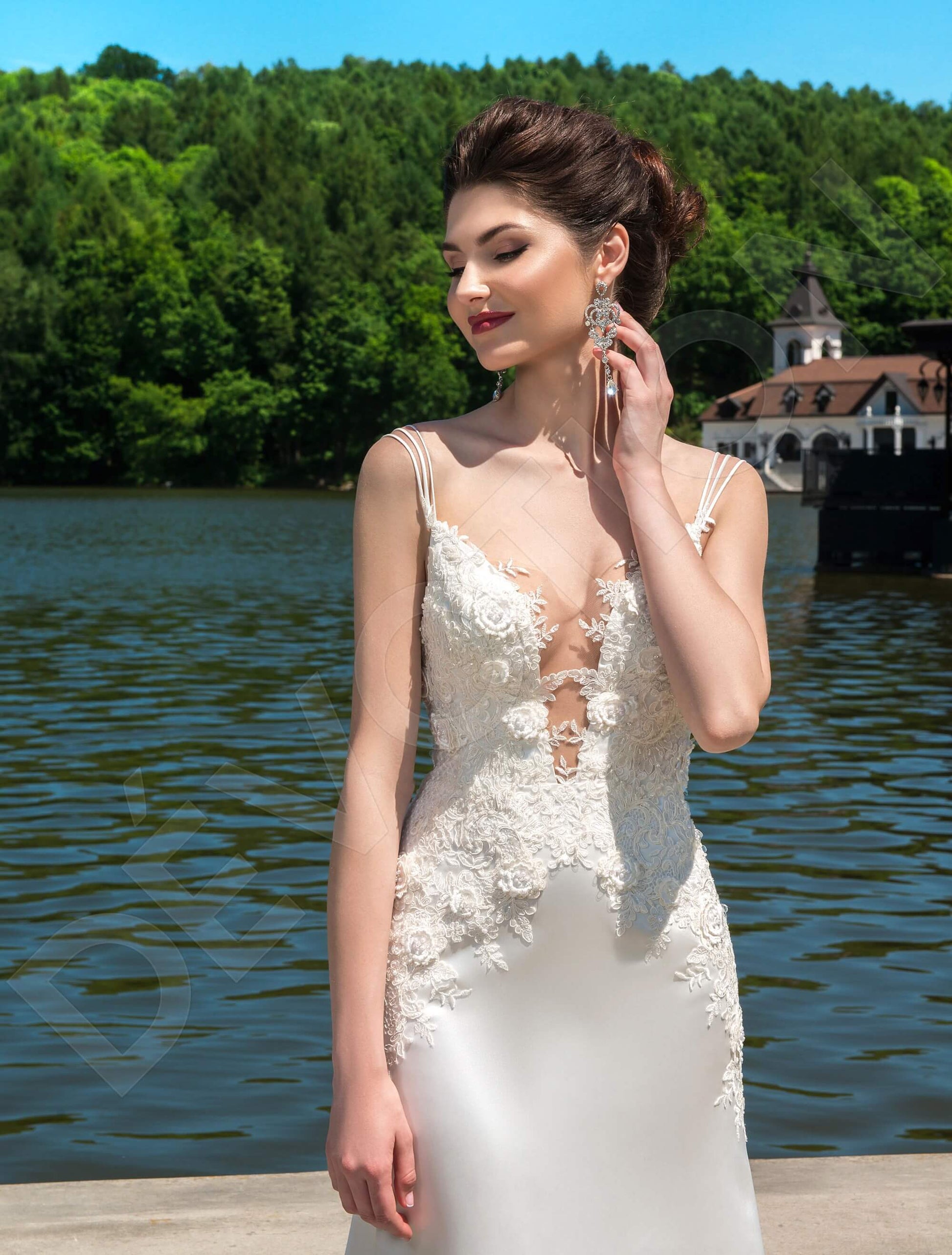 Marianna Trumpet/Mermaid Square Milk Powder Wedding dress