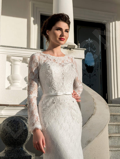 Nannia Open back Trumpet/Mermaid Long sleeve Wedding Dress 4