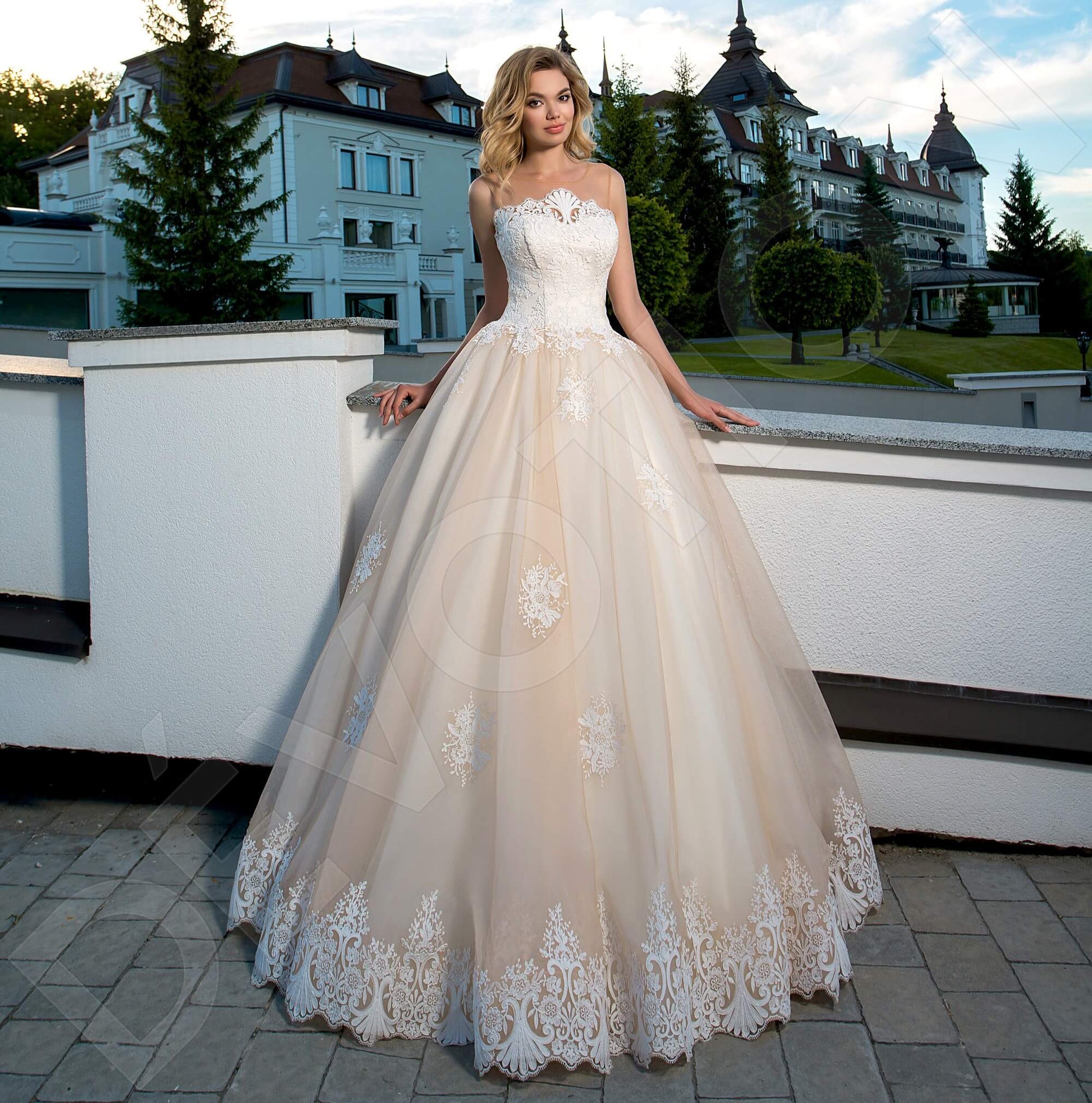 Giovanna Princess/Ball Gown Illusion Milk Cappuccino Wedding dress