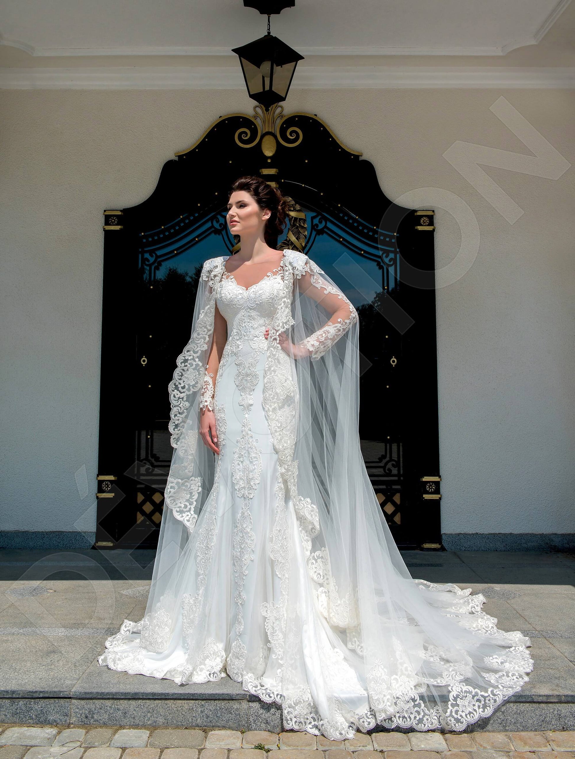 Lucille Trumpet/Mermaid Illusion Milk Wedding dress