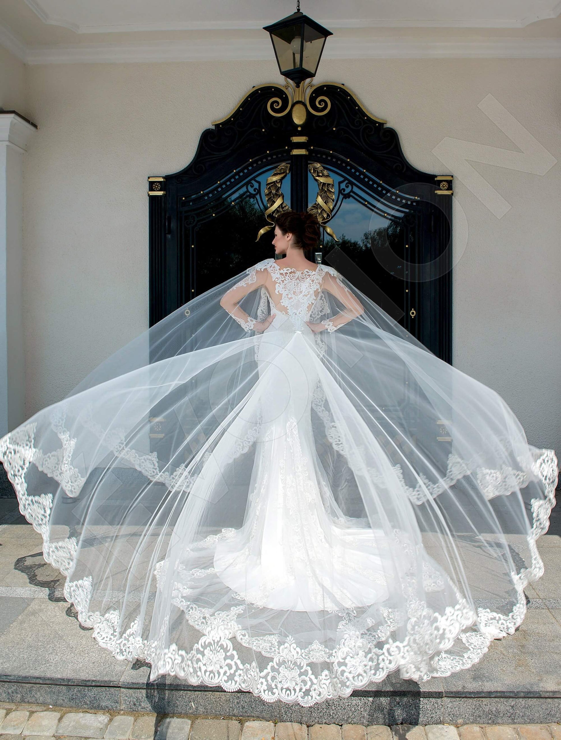 Lucille Trumpet/Mermaid Illusion Milk Wedding dress