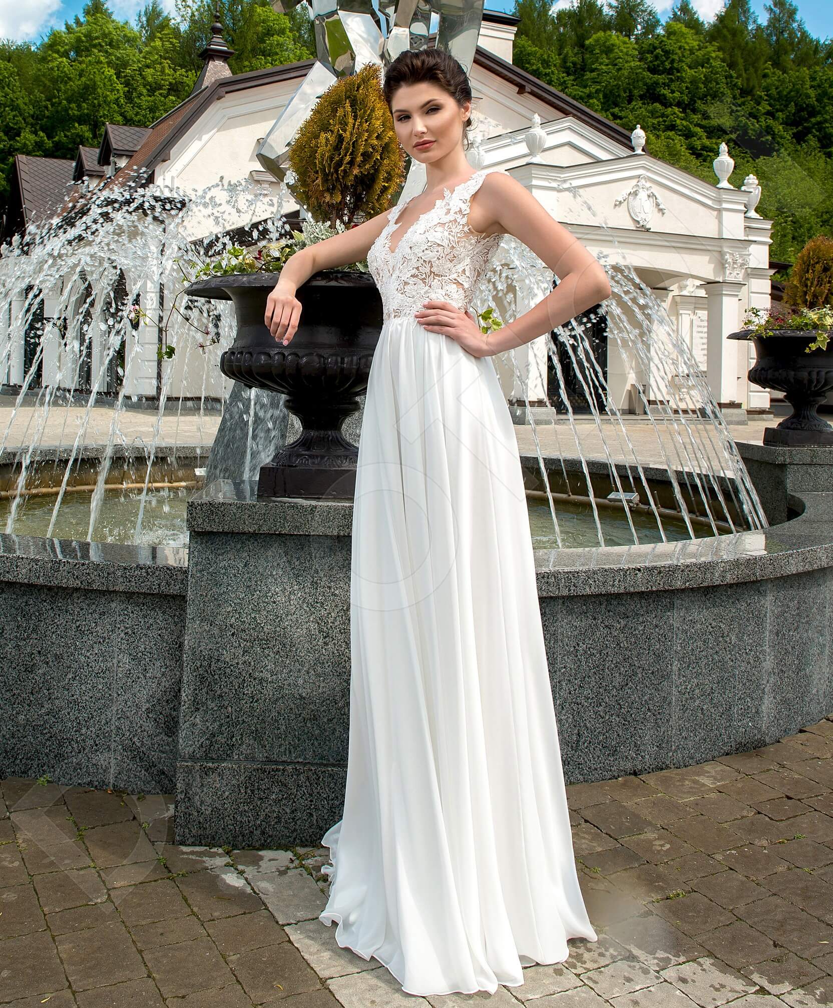 Eve A-line Illusion Milk Cappuccino Wedding dress