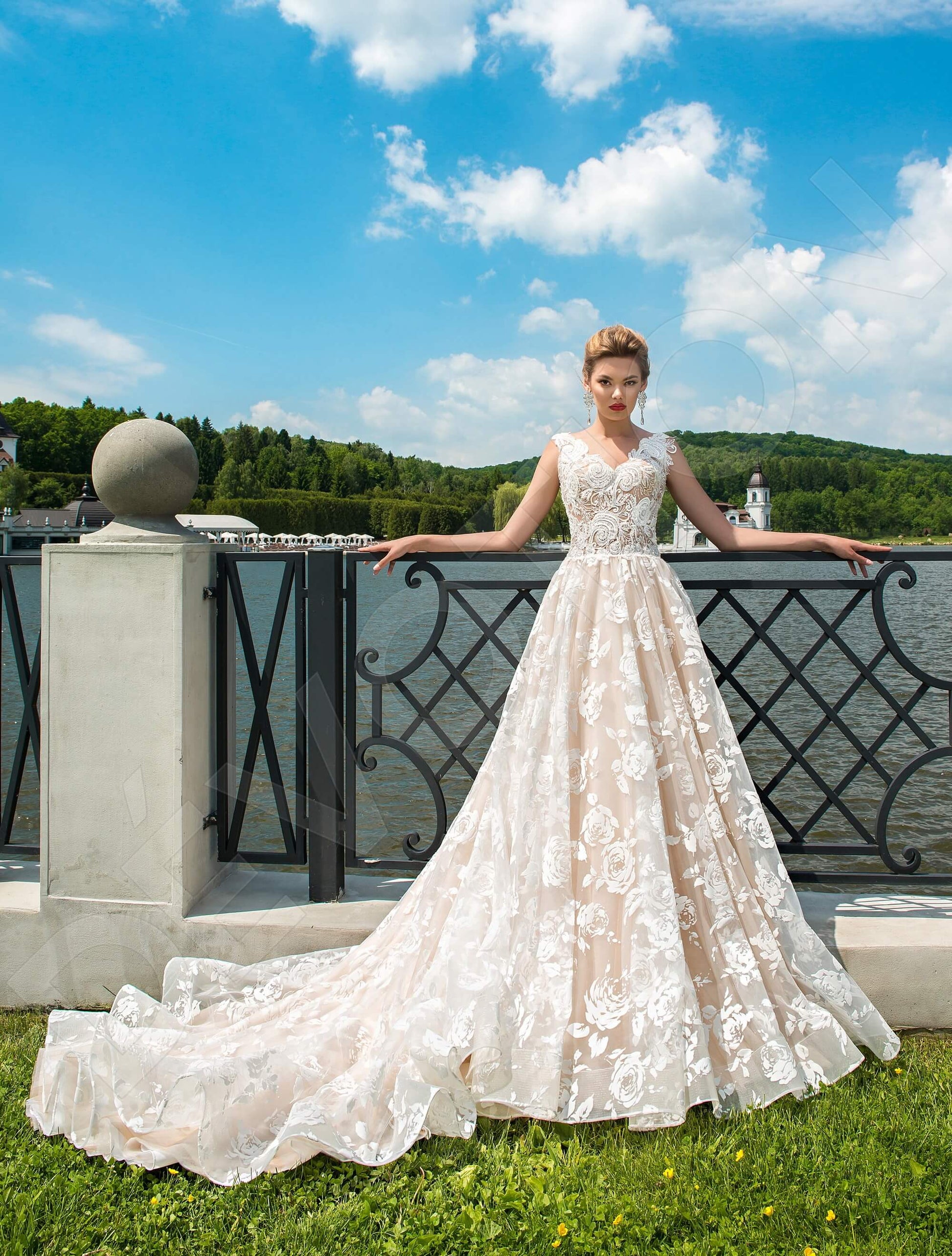 Pina A-line Illusion Milk Cappuccino Wedding dress