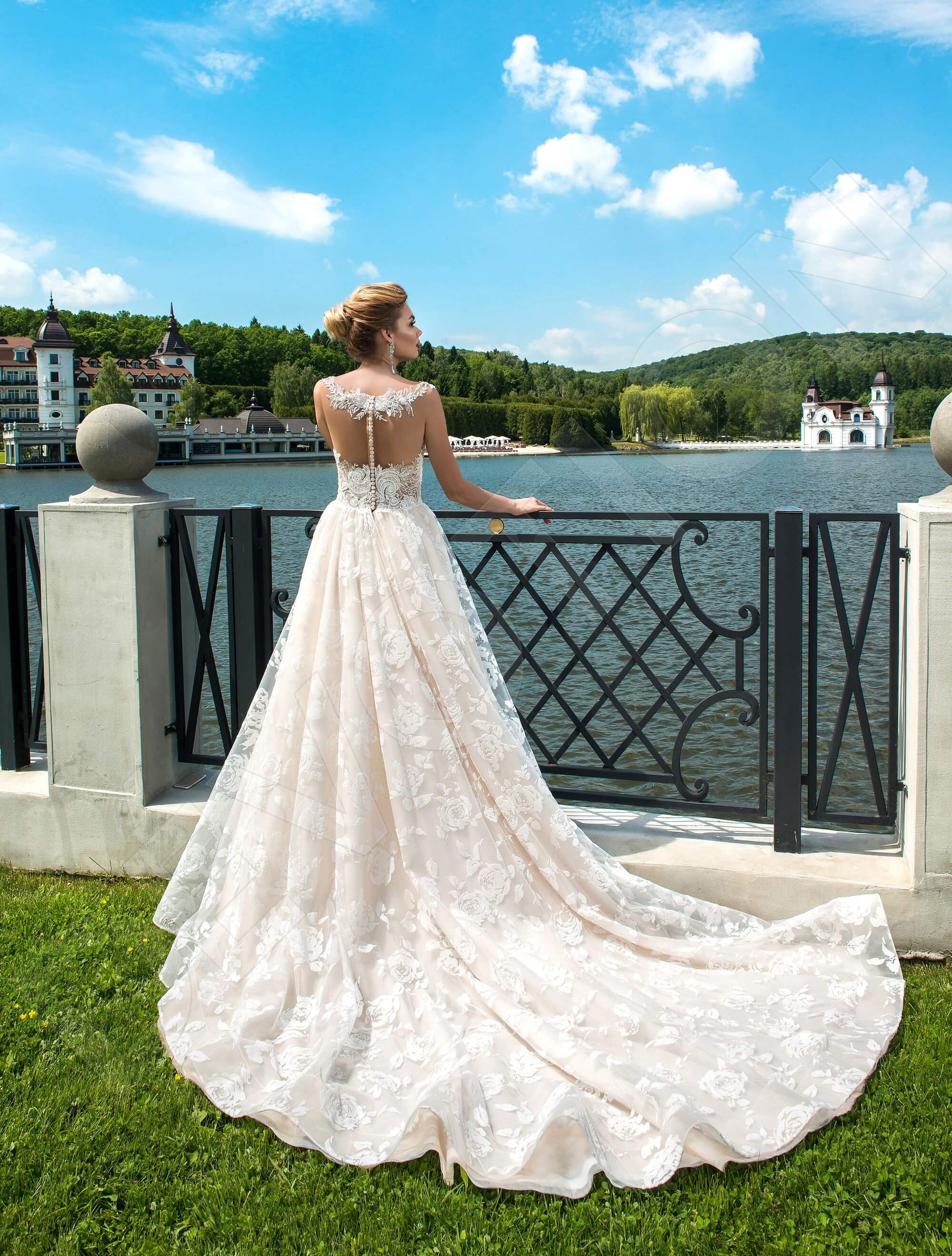 Pina A-line Illusion Milk Cappuccino Wedding dress