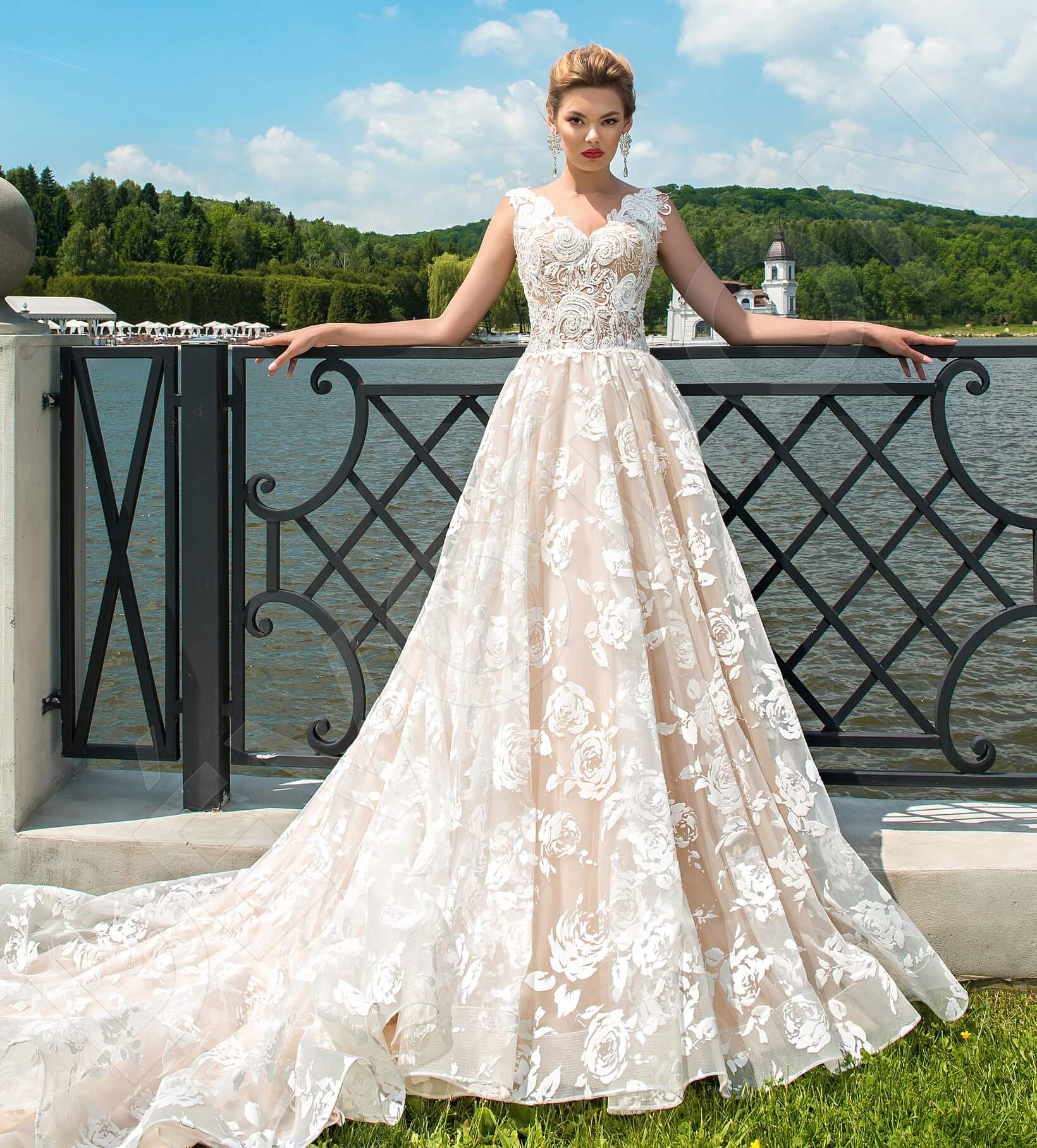 Pina A-line Illusion Milk Cappuccino Wedding dress