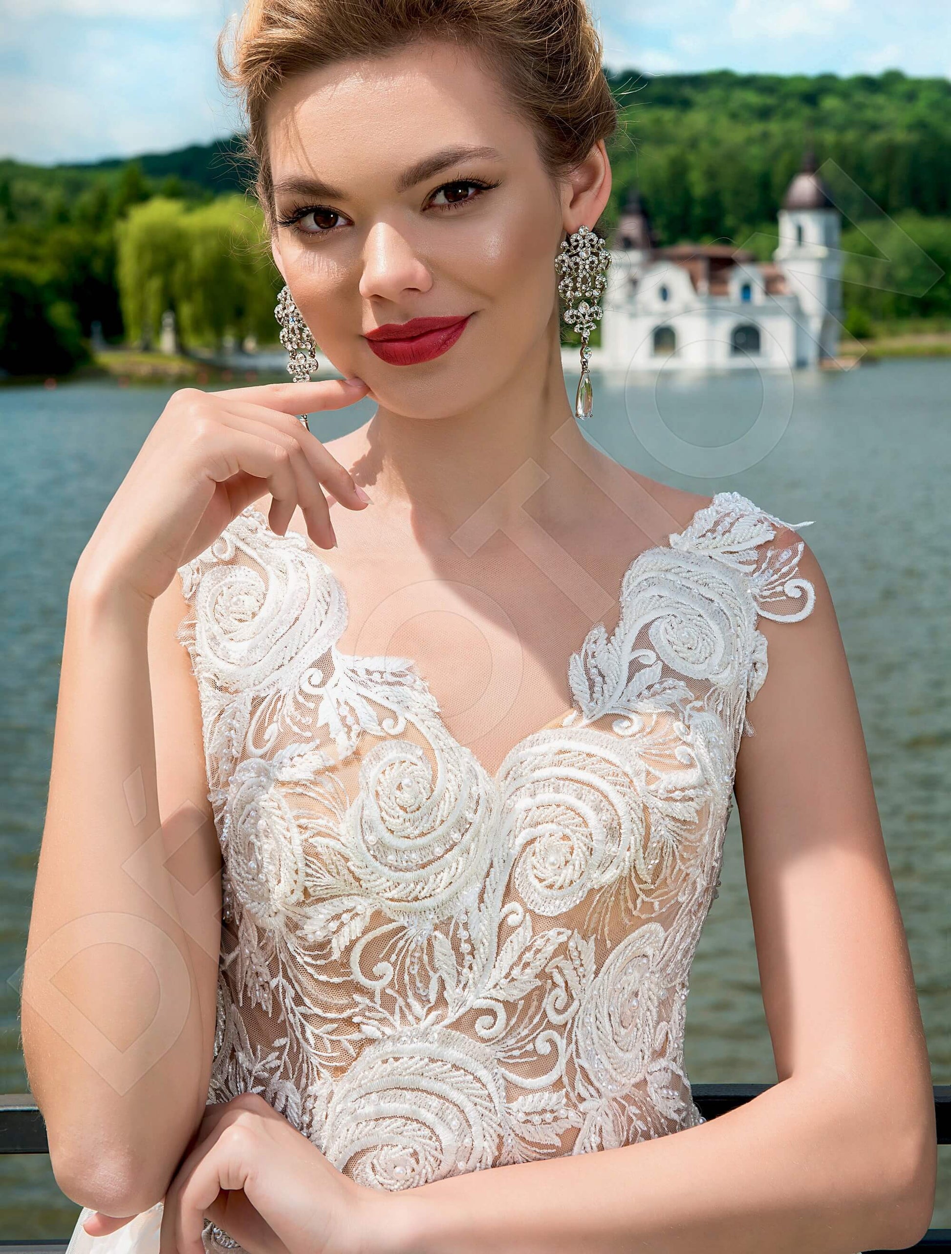 Pina A-line Illusion Milk Cappuccino Wedding dress