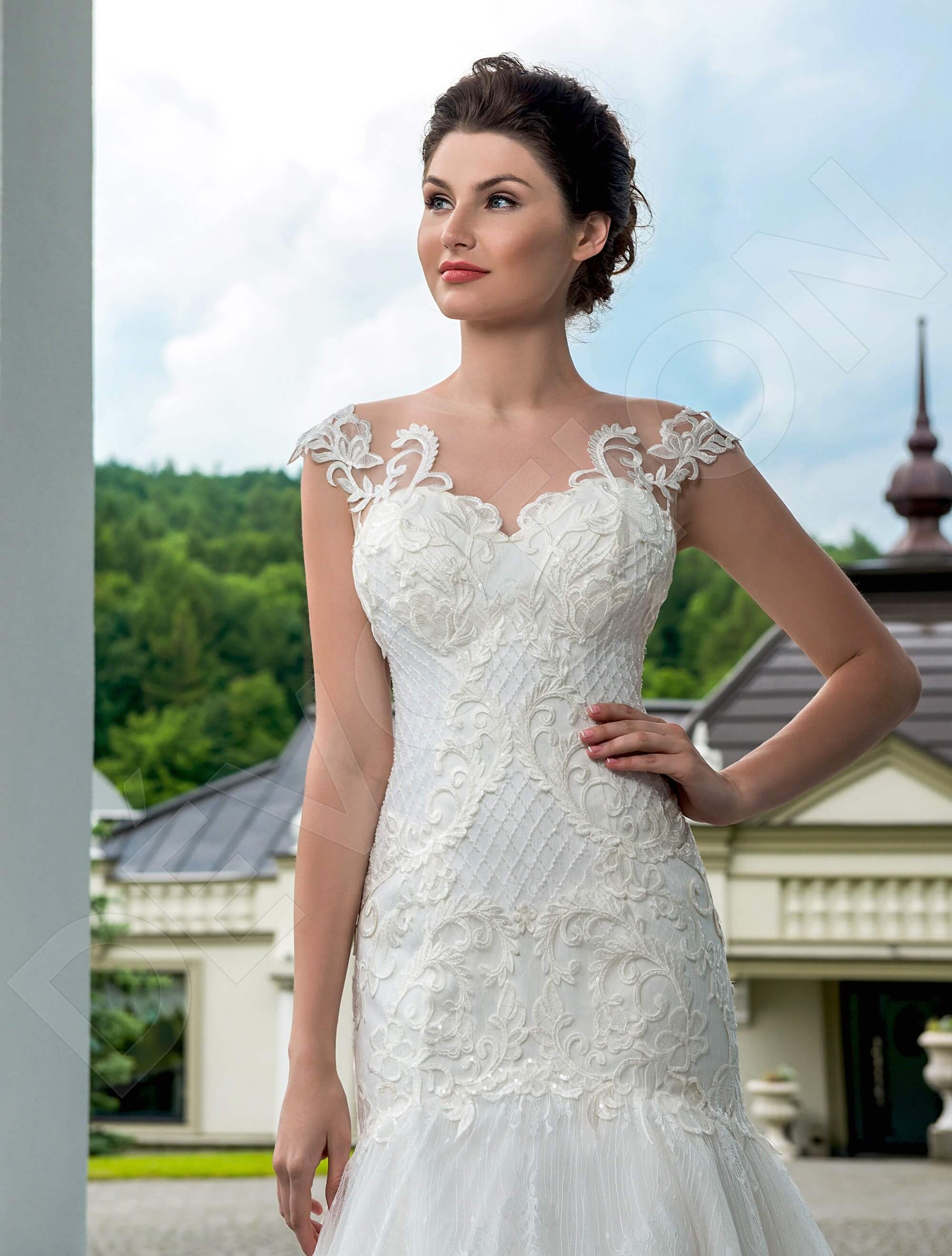 Nicoletta Trumpet/Mermaid Illusion Milk Wedding dress