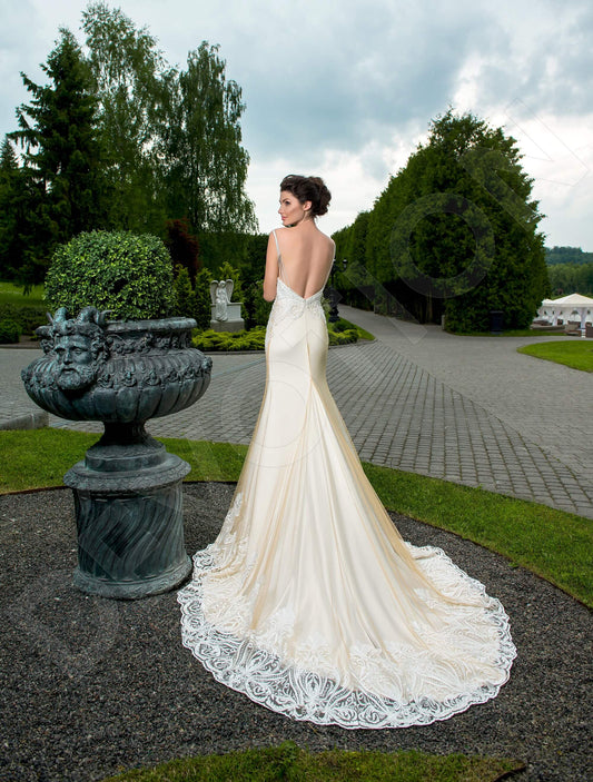 Farilla Trumpet/Mermaid Illusion Milk Cappuccino Wedding dress