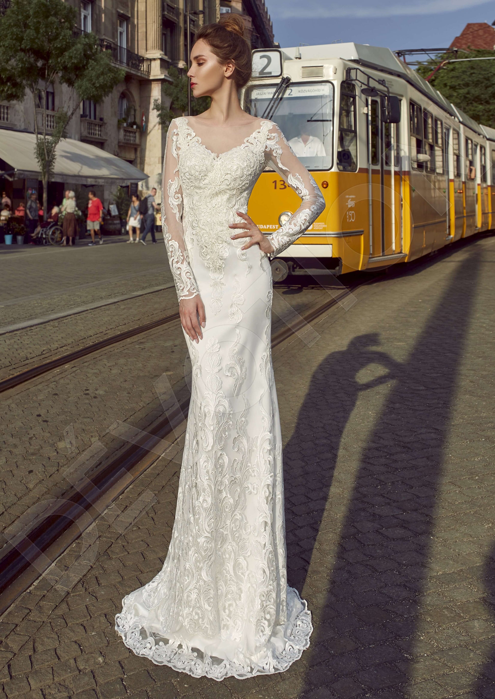 Lurdes Trumpet/Mermaid Illusion White Wedding dress