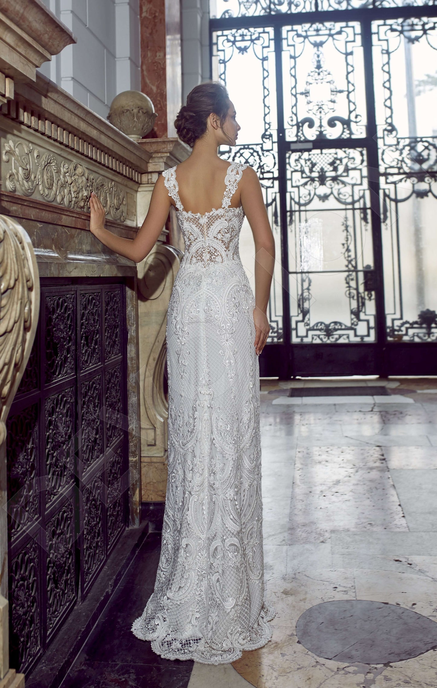 Navilla Open back Sheath/Column Straps Wedding Dress Back