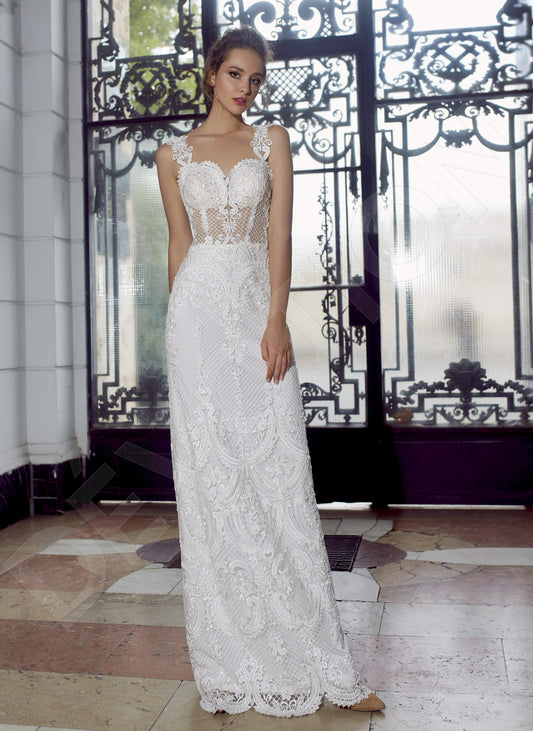 Navilla Sheath/Column Sweetheart White Wedding dress