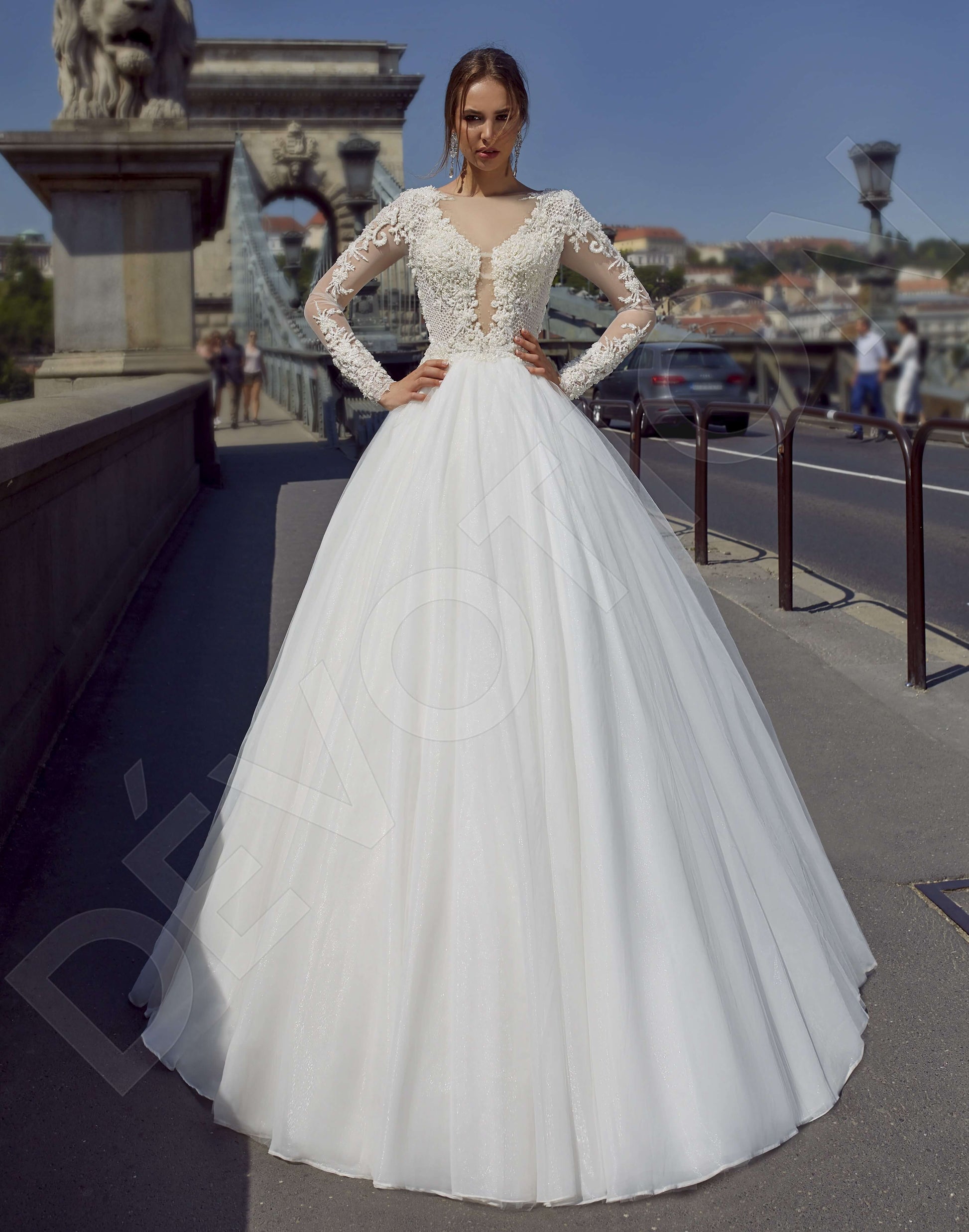 Milona Princess/Ball Gown Boat/Bateau White Wedding dress