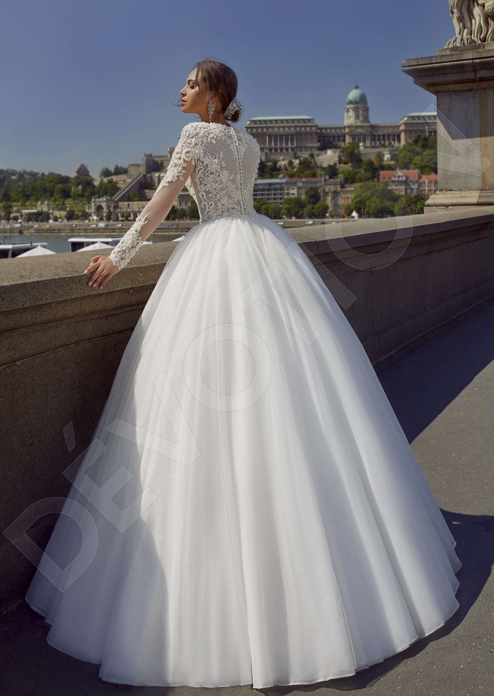 Milona Princess/Ball Gown Boat/Bateau White Wedding dress