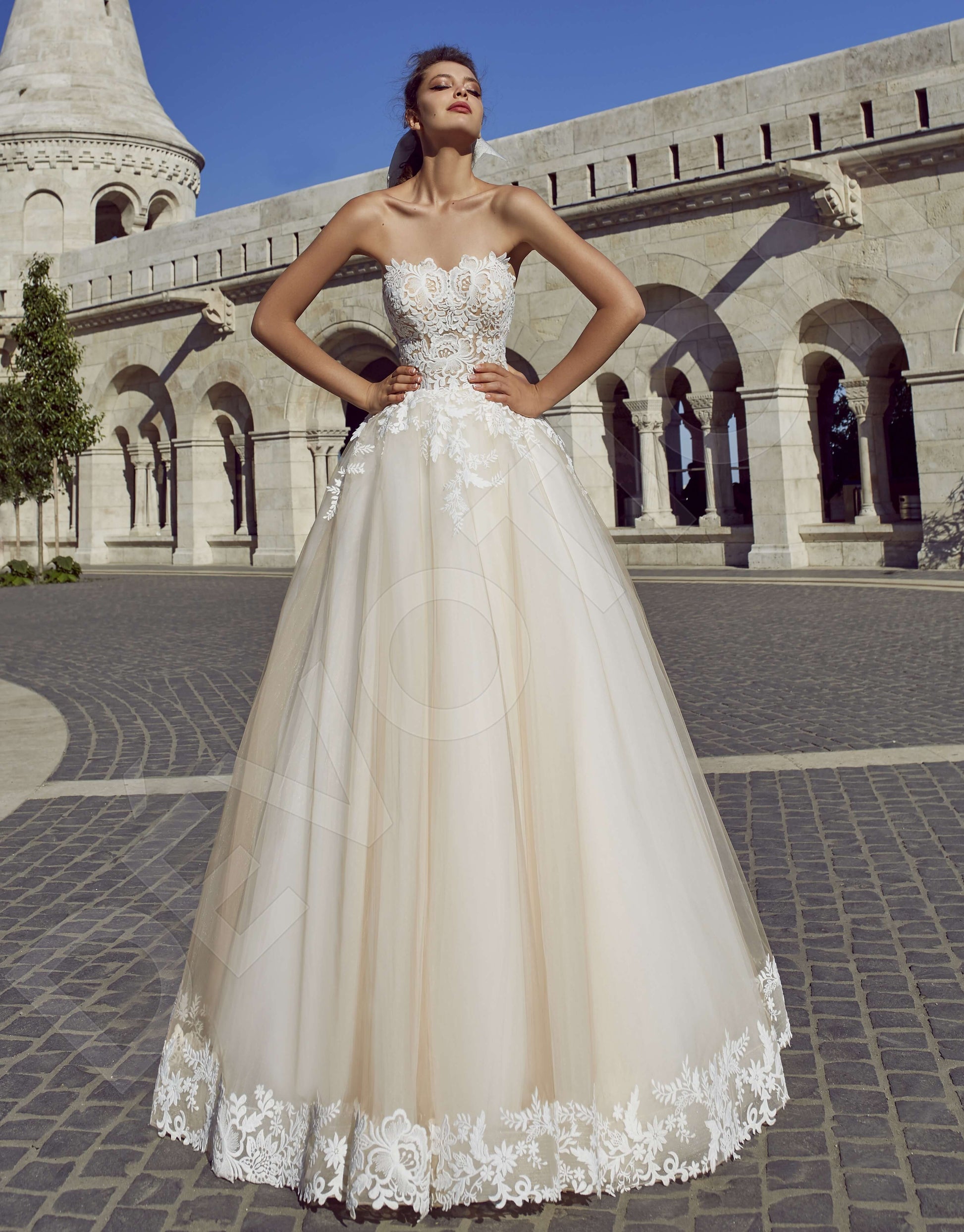 Samille Princess/Ball Gown Straight across Ivory Wedding dress