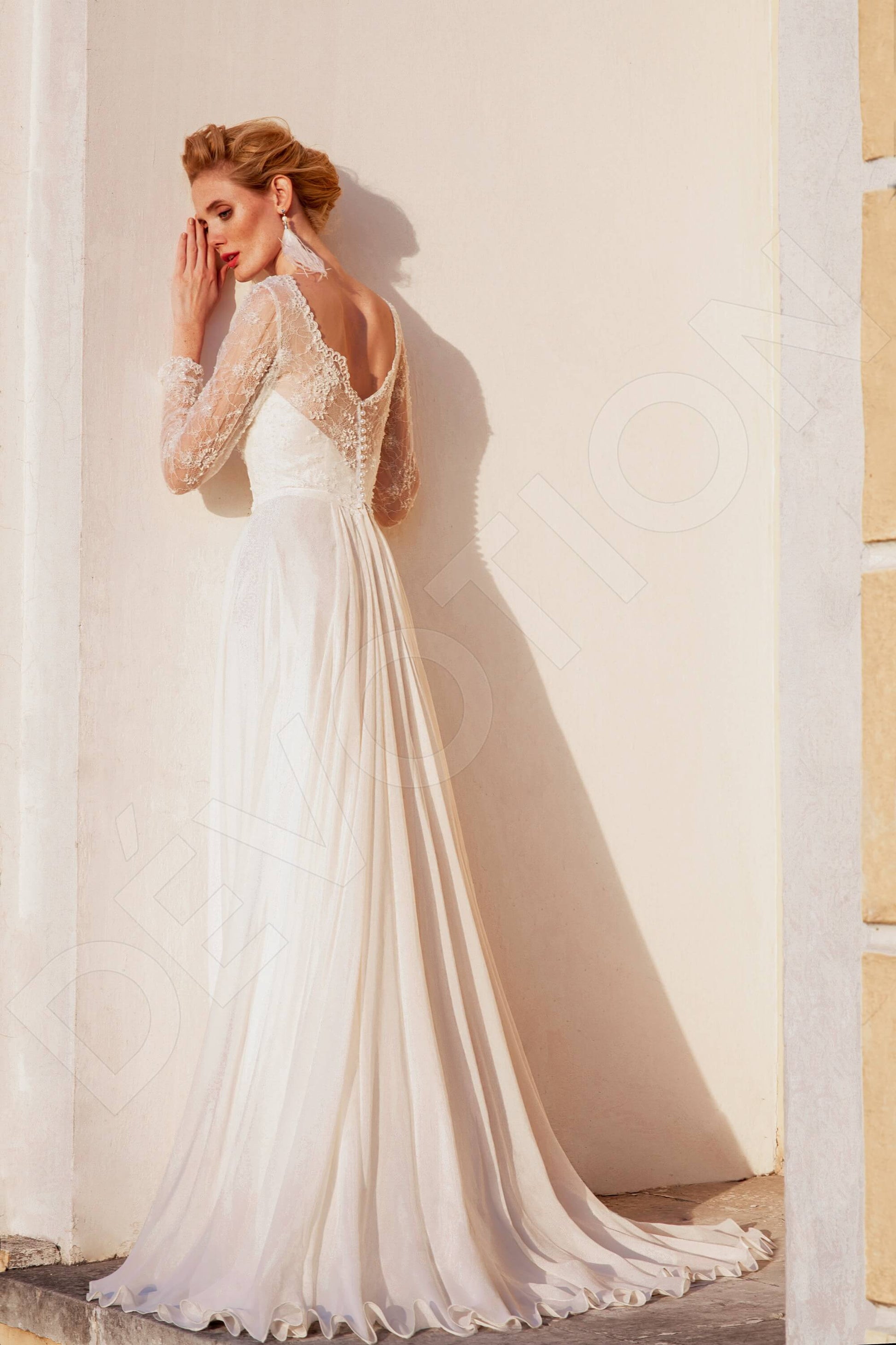 Miltia A-line V-neck Lightivory Wedding dress