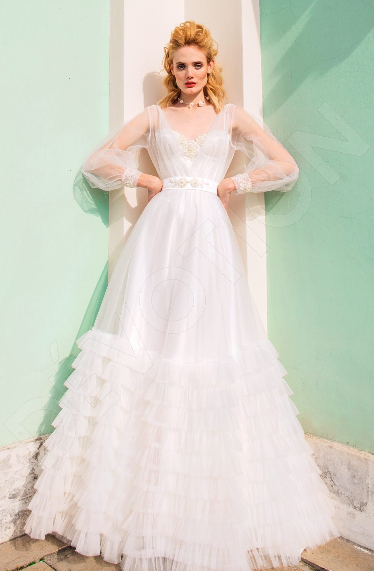 Ricoletta A-line V-neck Lightivory Wedding dress