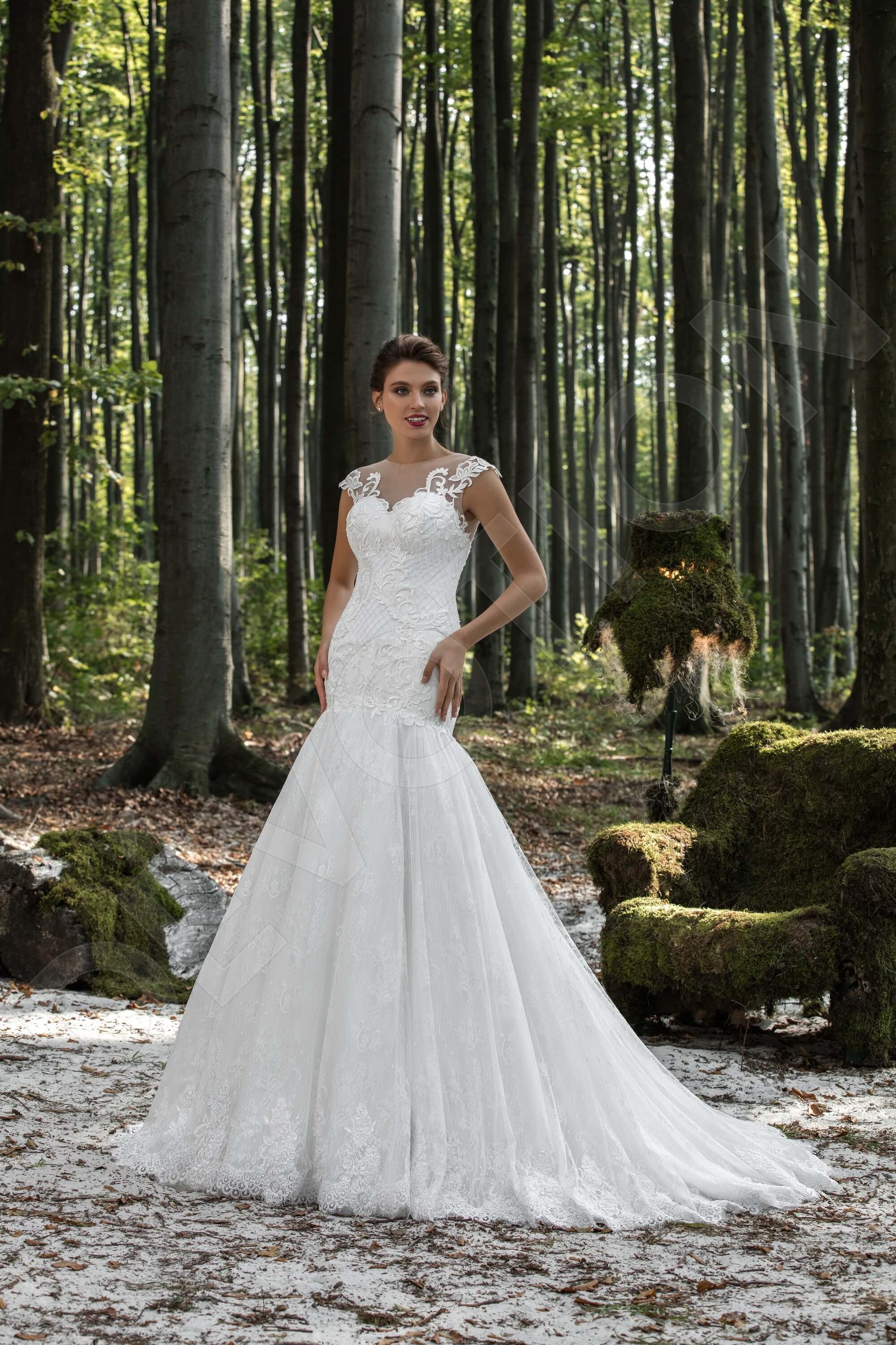 Drusilla Trumpet/Mermaid Illusion Milk Wedding dress