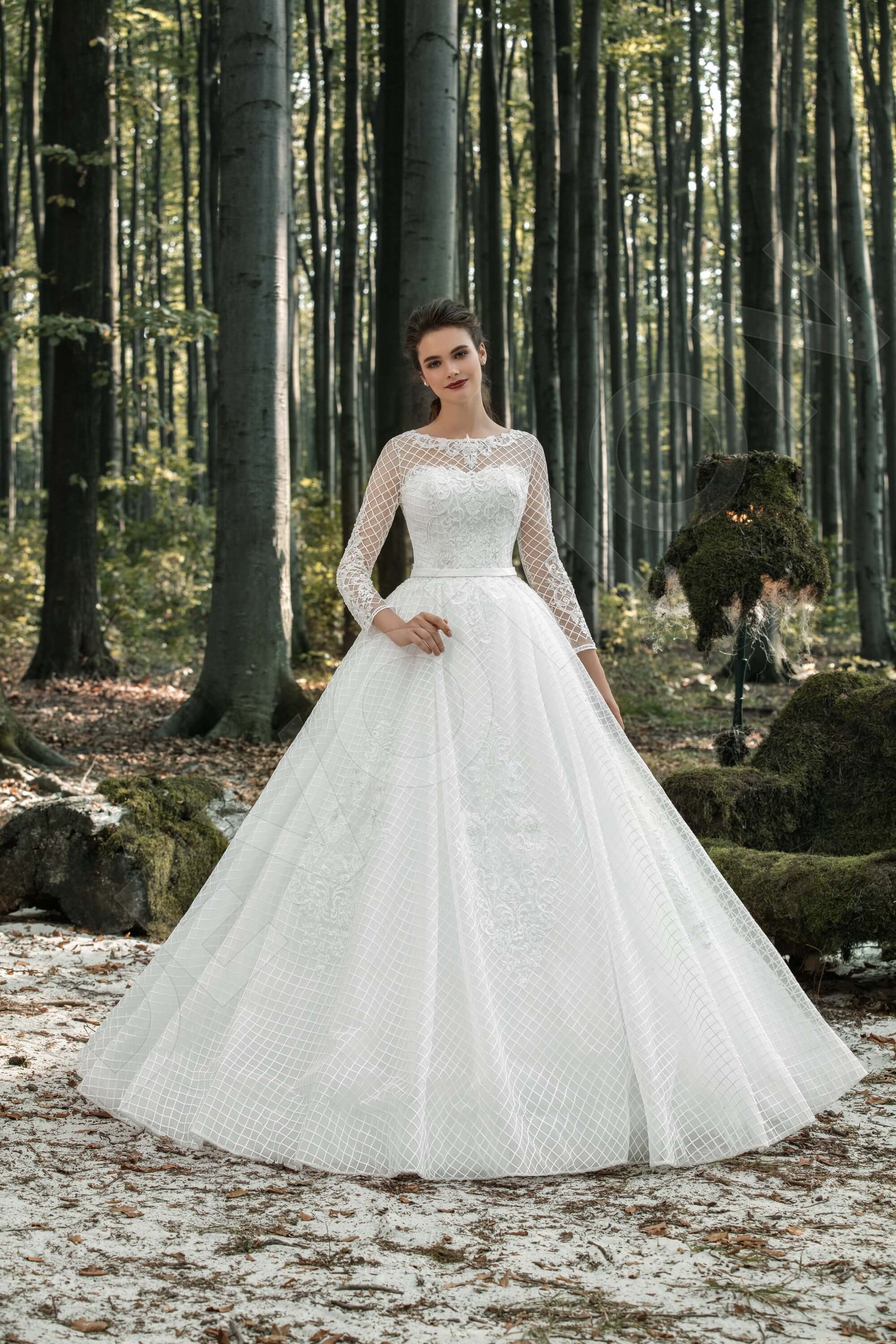 Satina A-line Boat/Bateau Milk Wedding dress