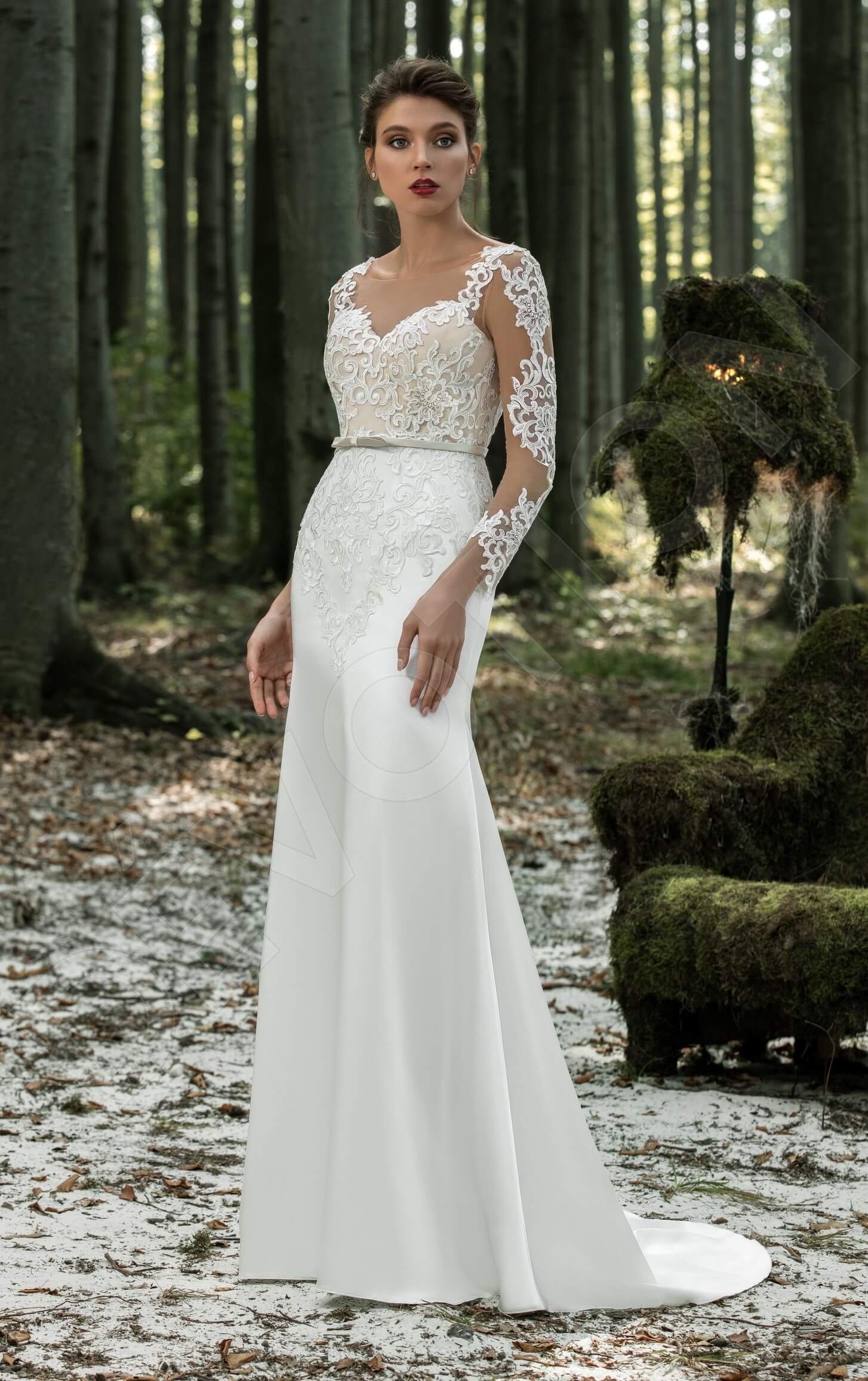 Lenna Trumpet/Mermaid Illusion Milk Cappuccino Wedding dress