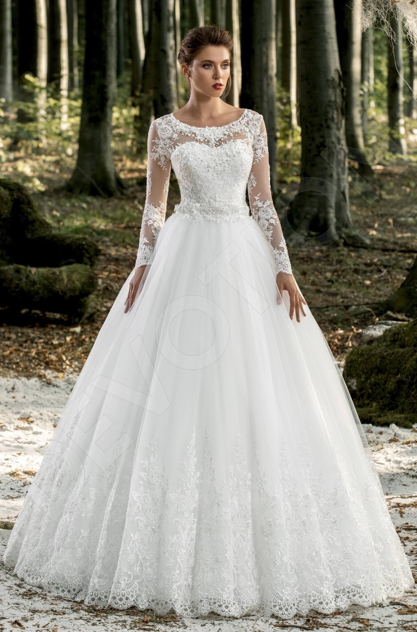 Octavia Princess/Ball Gown Boat/Bateau Milk Wedding dress