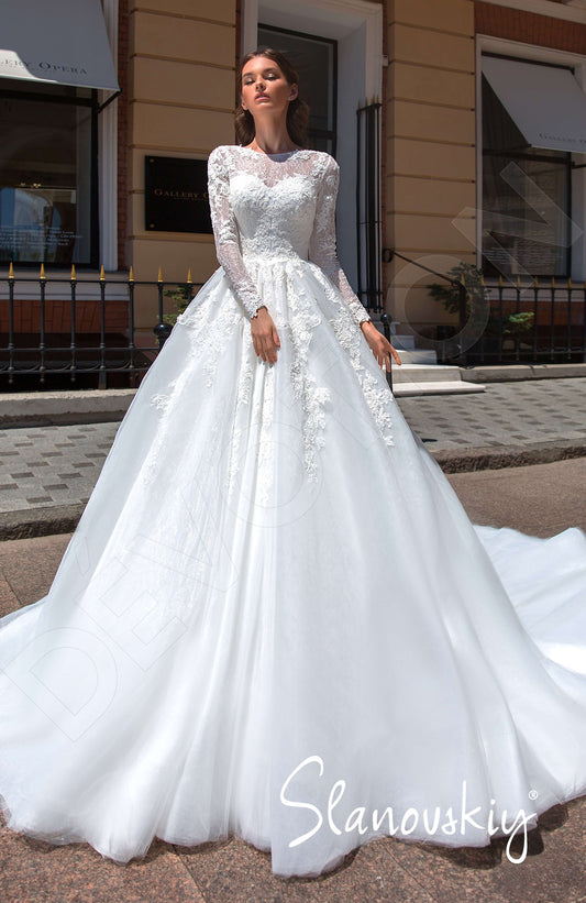 Cecilly Princess/Ball Gown Jewel Ivory Milk Wedding dress