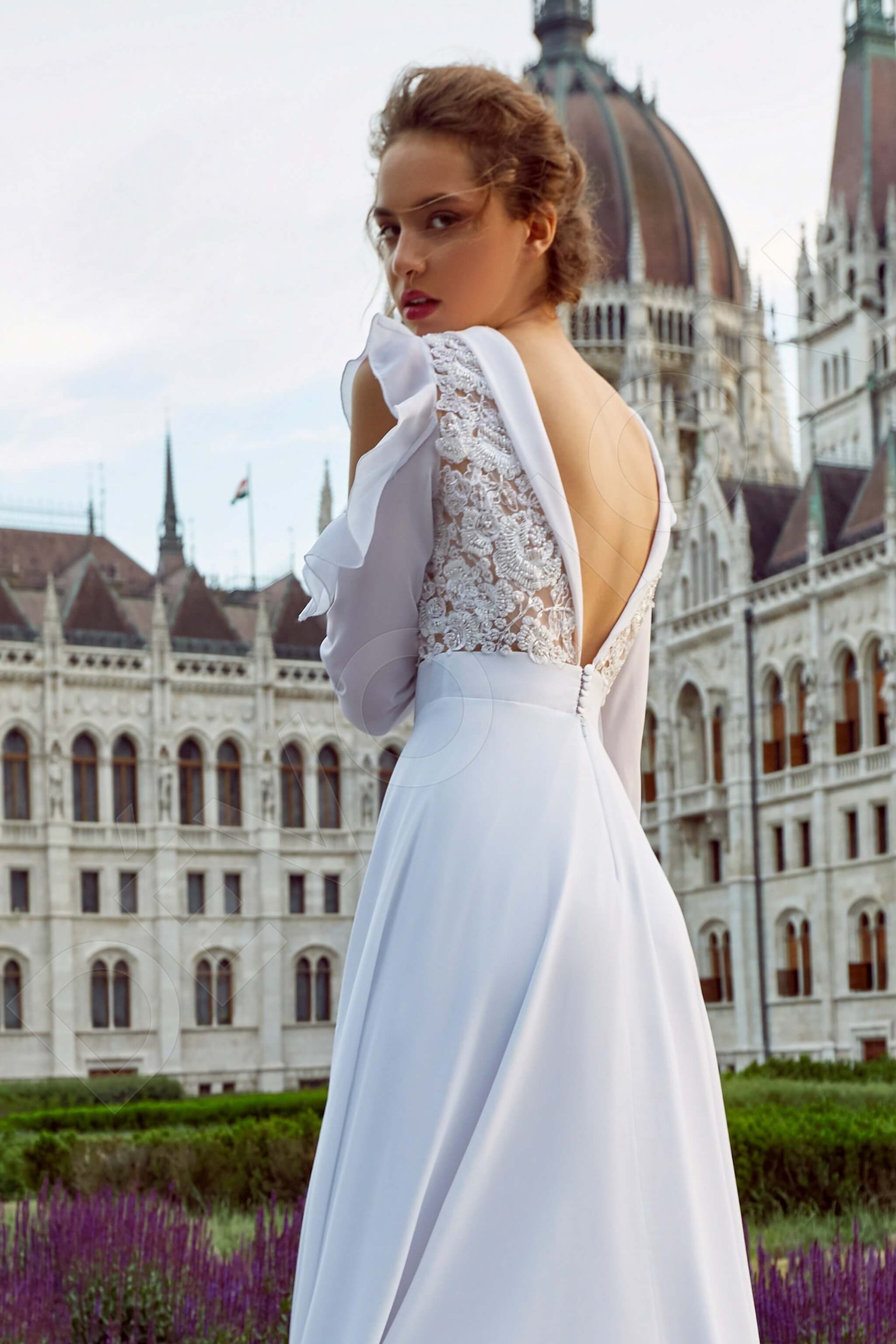 Heltana A-line V-neck White Wedding dress