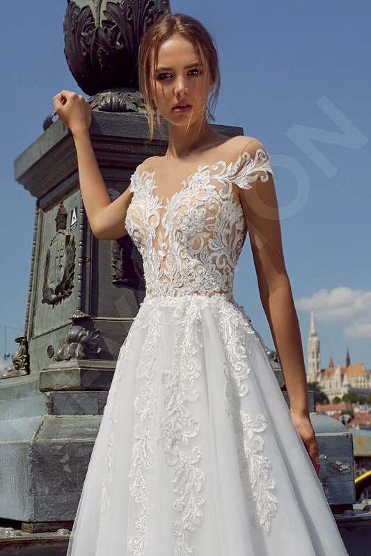 Madlen A-line Illusion White Wedding dress