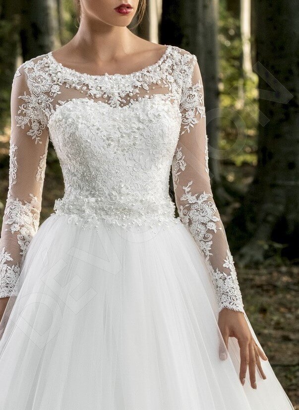 Octavia Princess/Ball Gown Boat/Bateau Milk Wedding dress