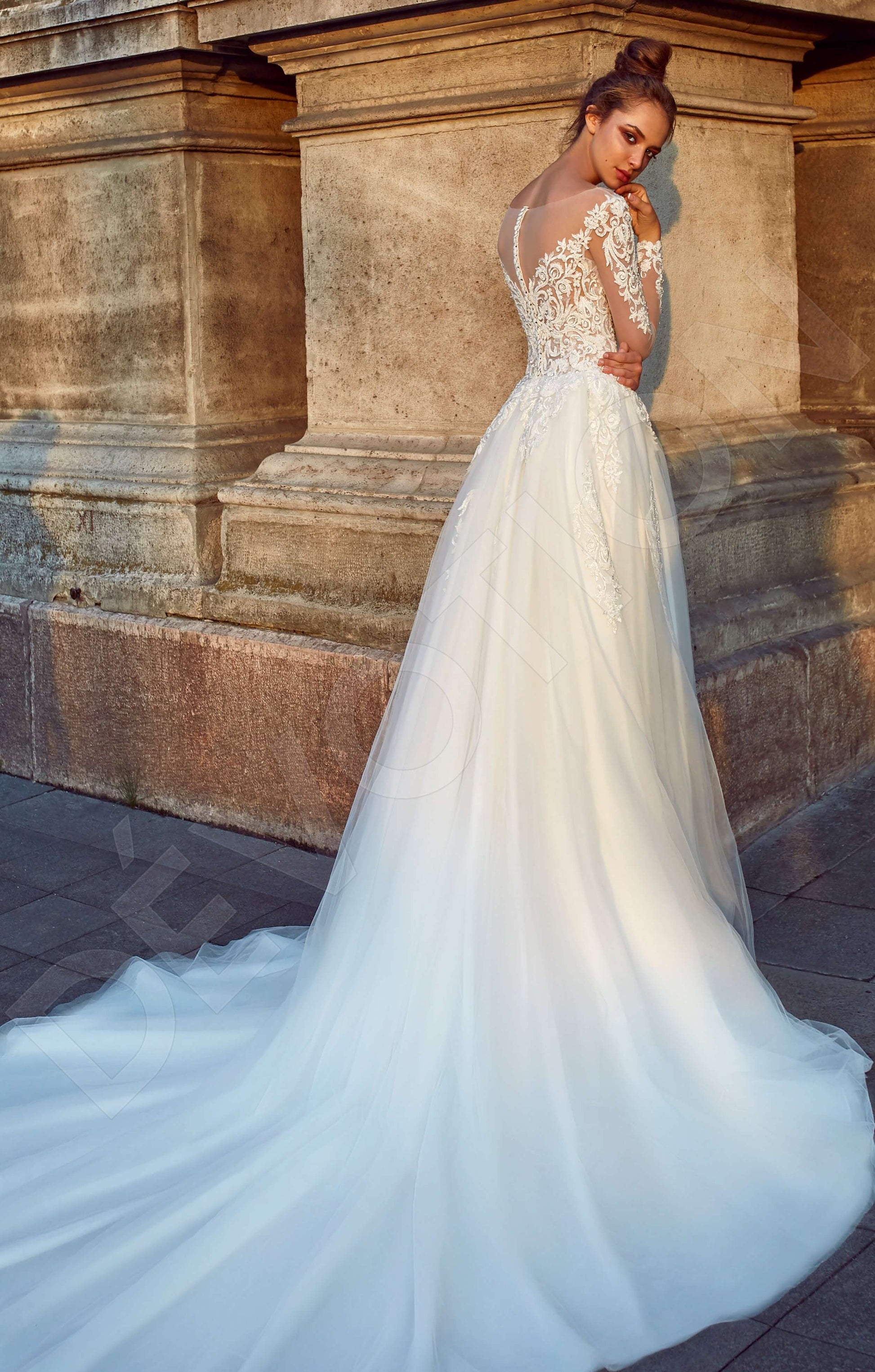 Tallea A-line Boat/Bateau Milk Wedding dress