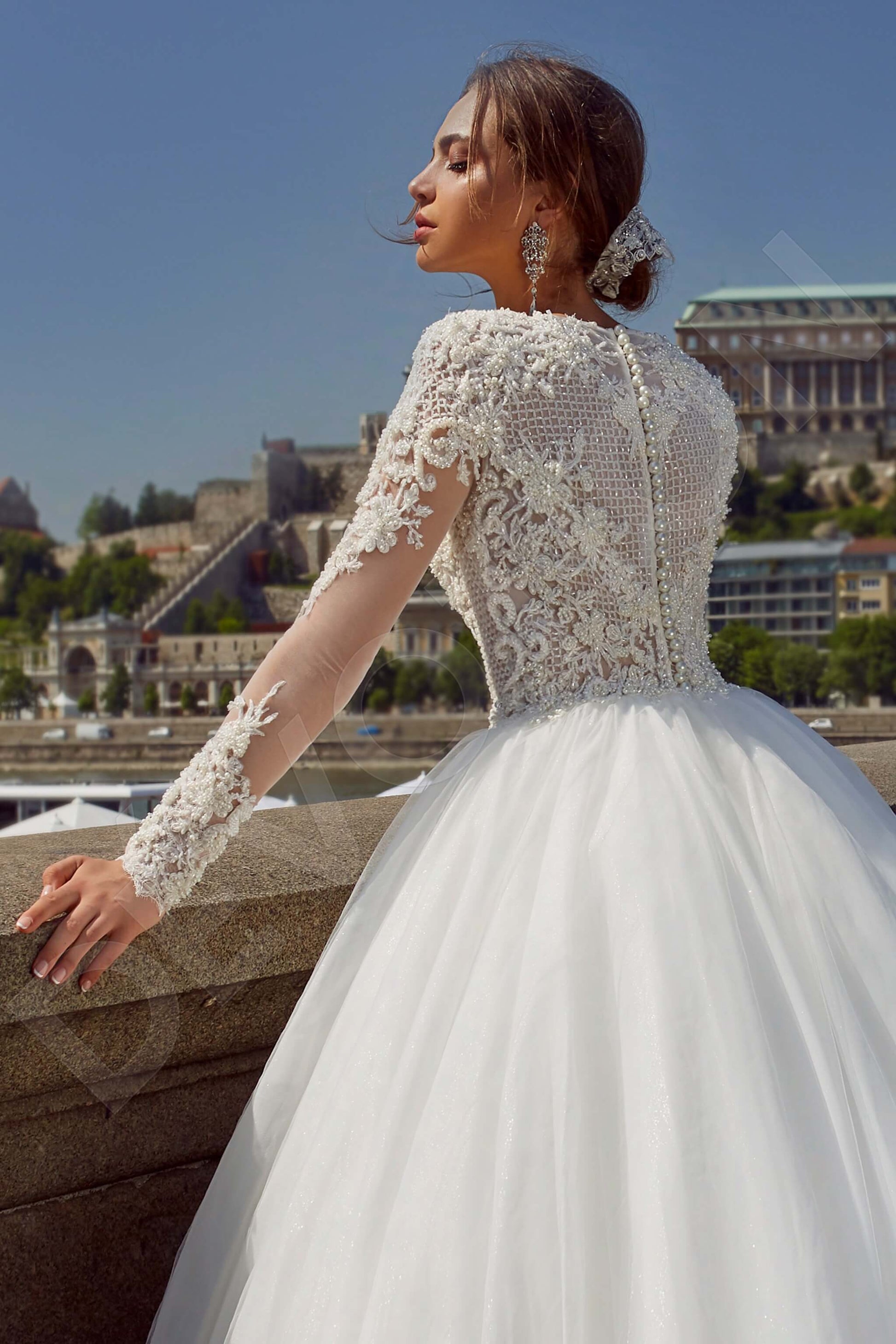 Milona Princess/Ball Gown Boat/Bateau White Wedding dress