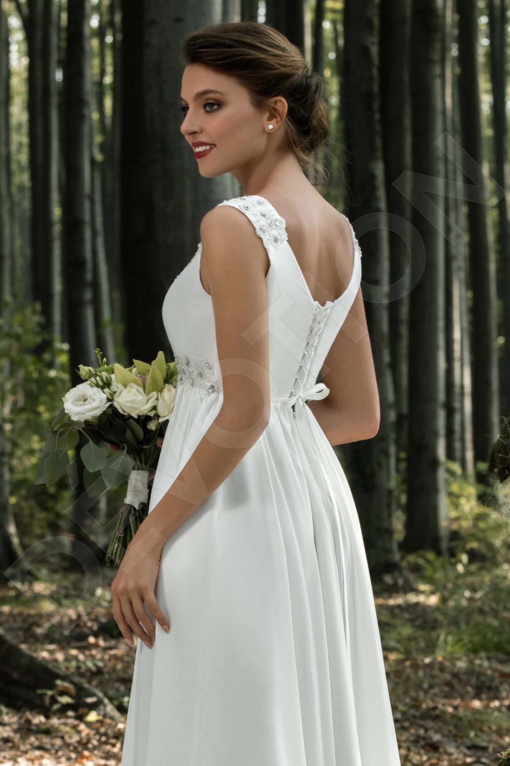 Camea A-line V-neck Milk Wedding dress