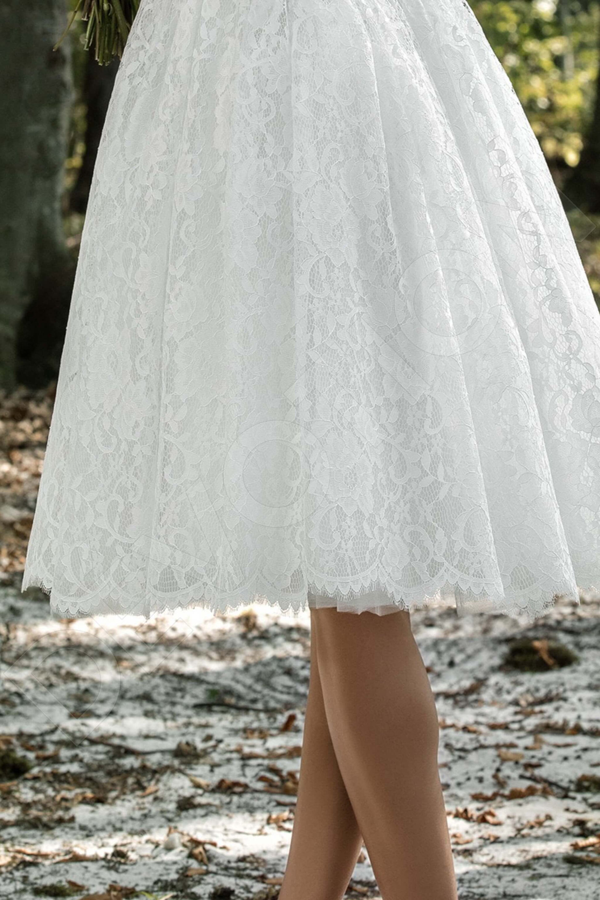 Jerusha A-line Boat/Bateau Milk Wedding dress