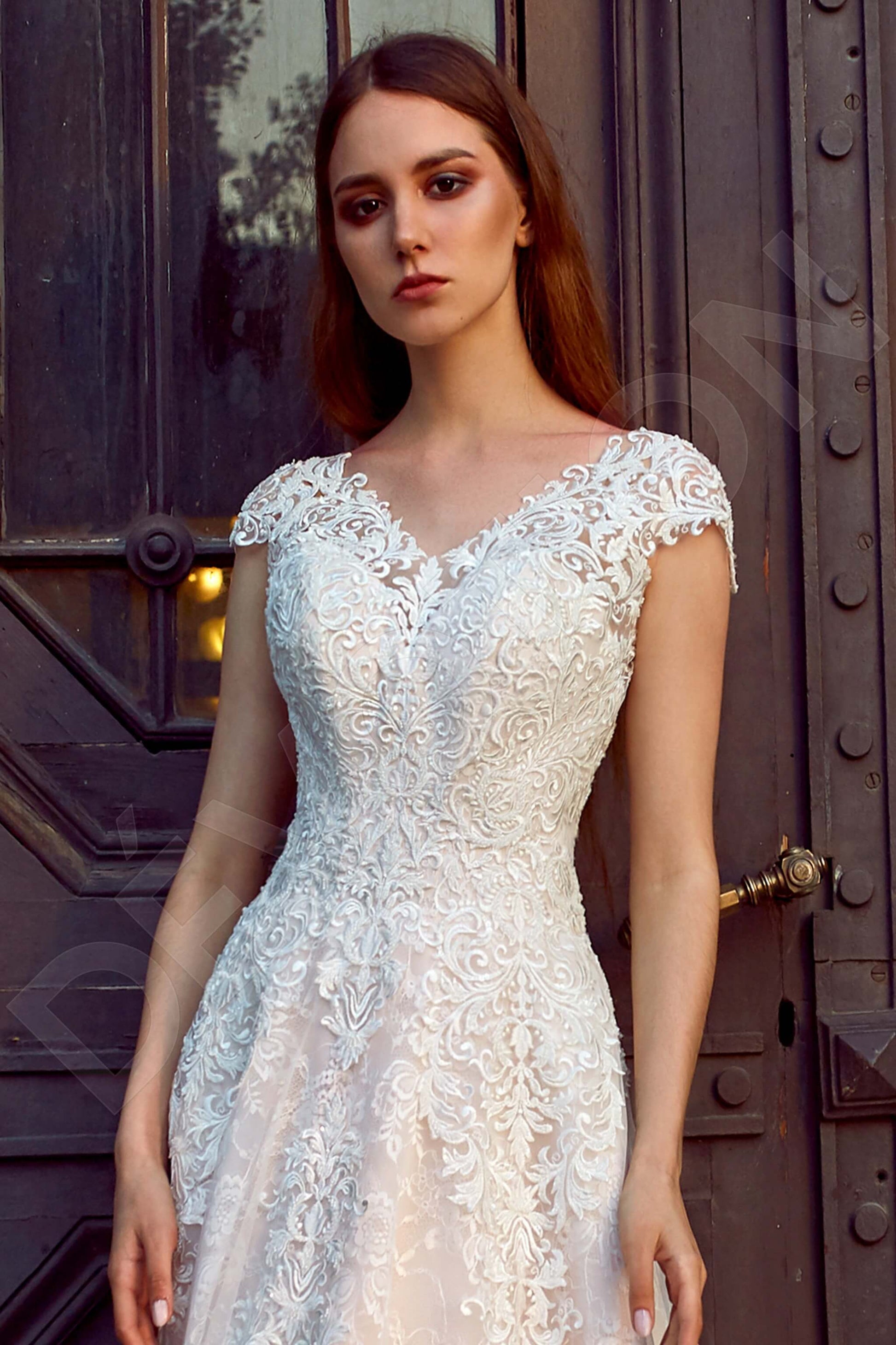 Maggie A-line V-neck Ivory Wedding dress