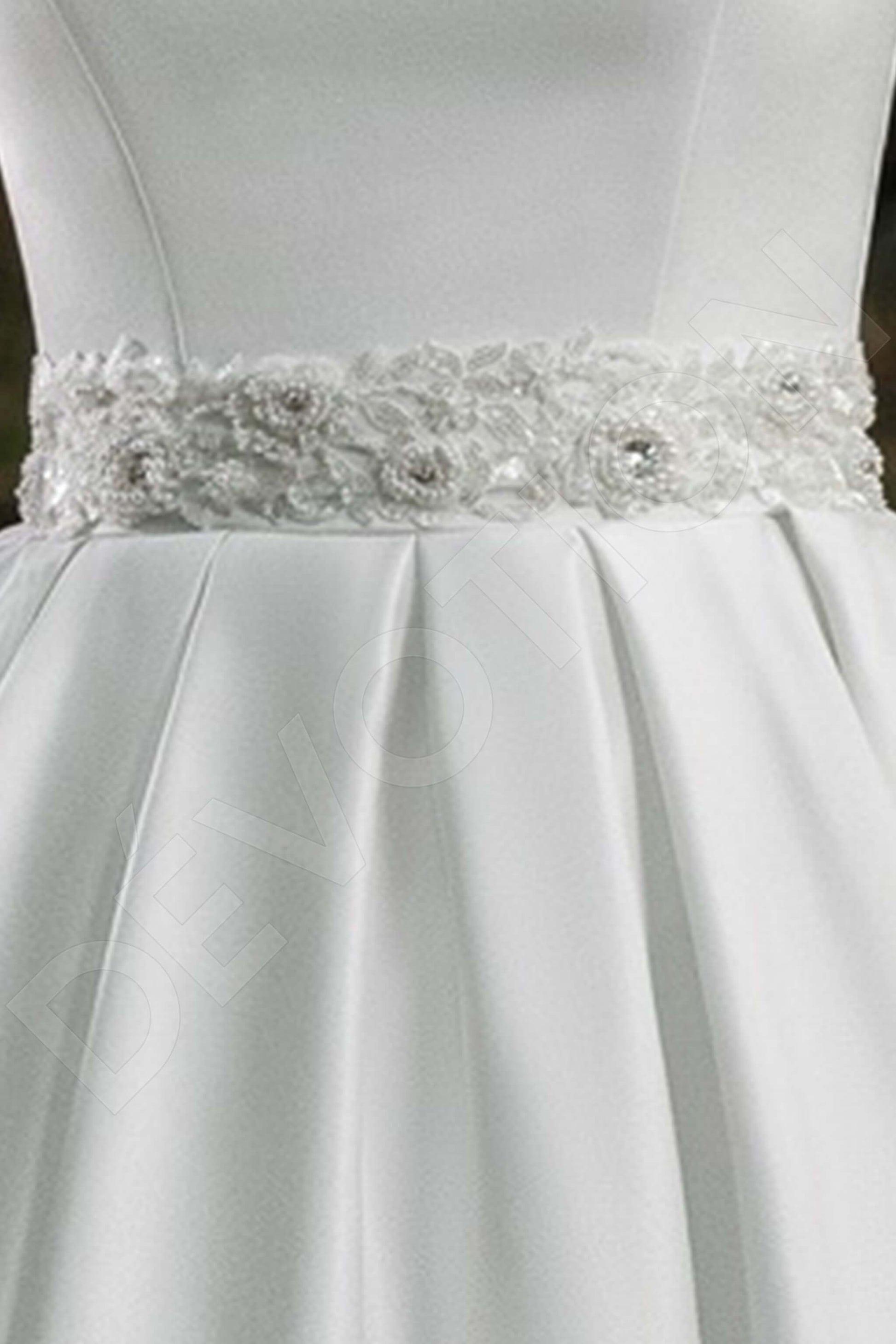 Taja A-line Scoop White Wedding dress