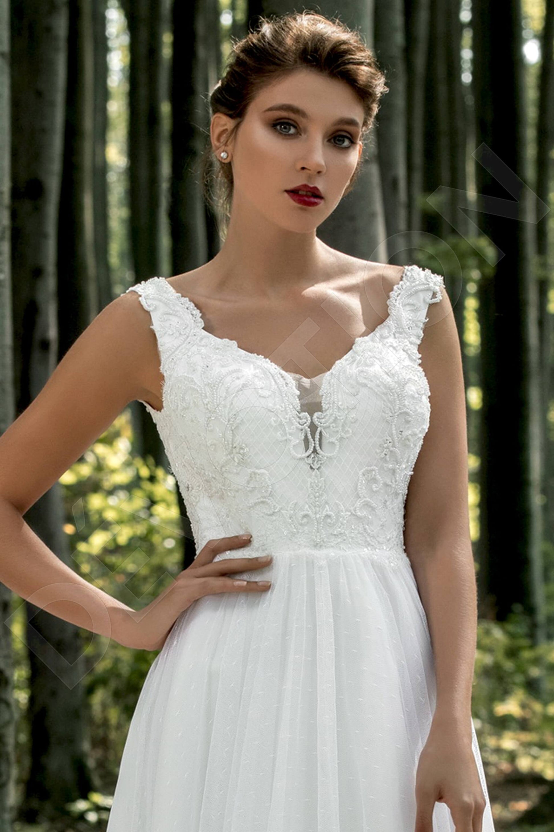 Kindra A-line V-neck White Wedding dress